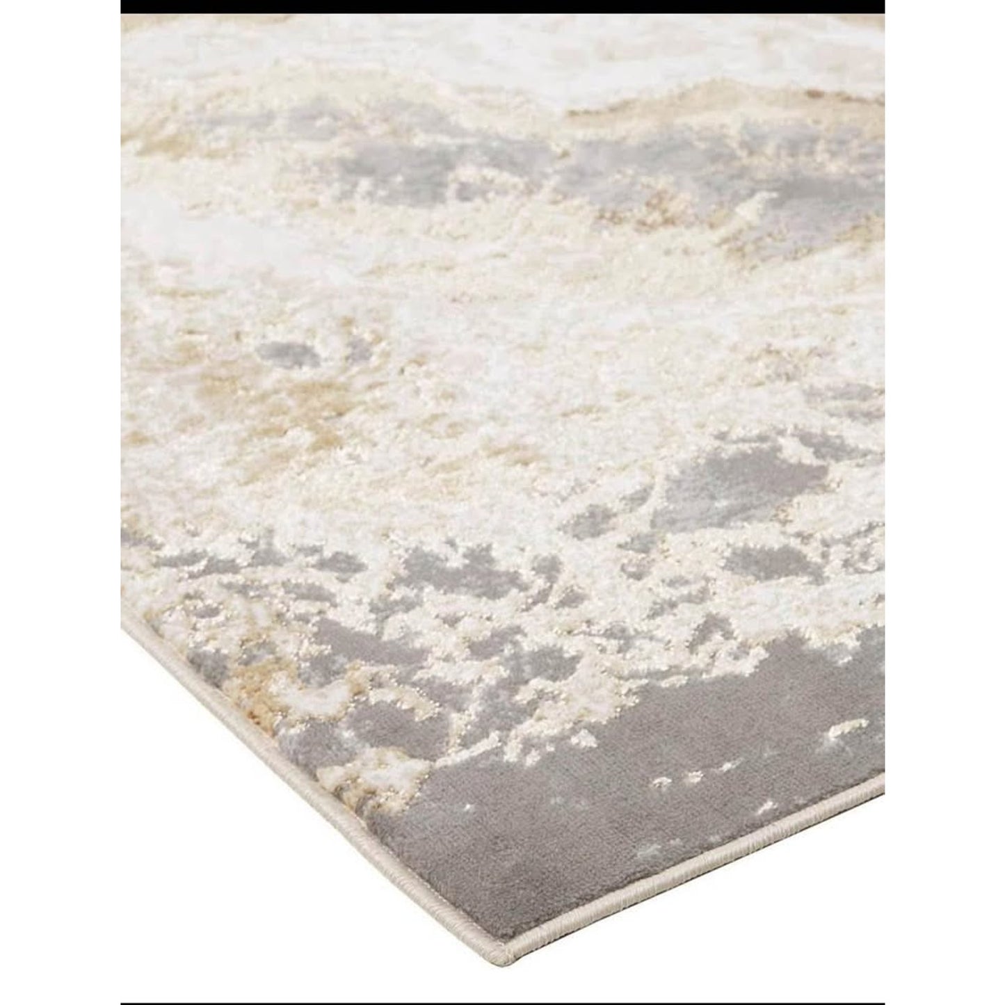 Jewel 8 x 10 Area Rug in Gold, Easy Care Stain Resistant Fade Resistant Modern Abstract, Soft Floor