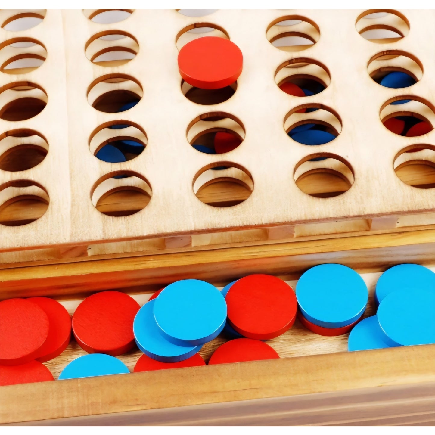 Glintoper Tic Tac Toe & 4 in a Row Table Games Set - Rustic Decor Wood Strategy Board Games