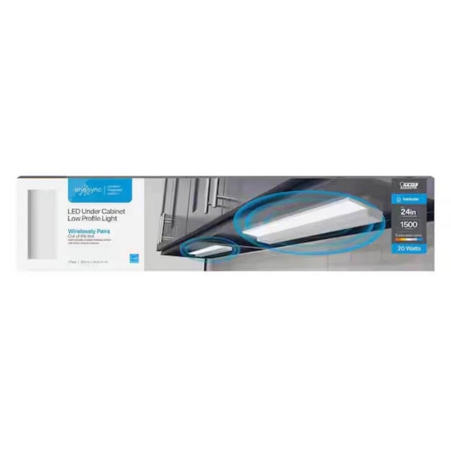Feit Electric 20.5 in. (Fits 24 in. Cabinet) Hardwire White Dimmable Integrated LED Color Changing C