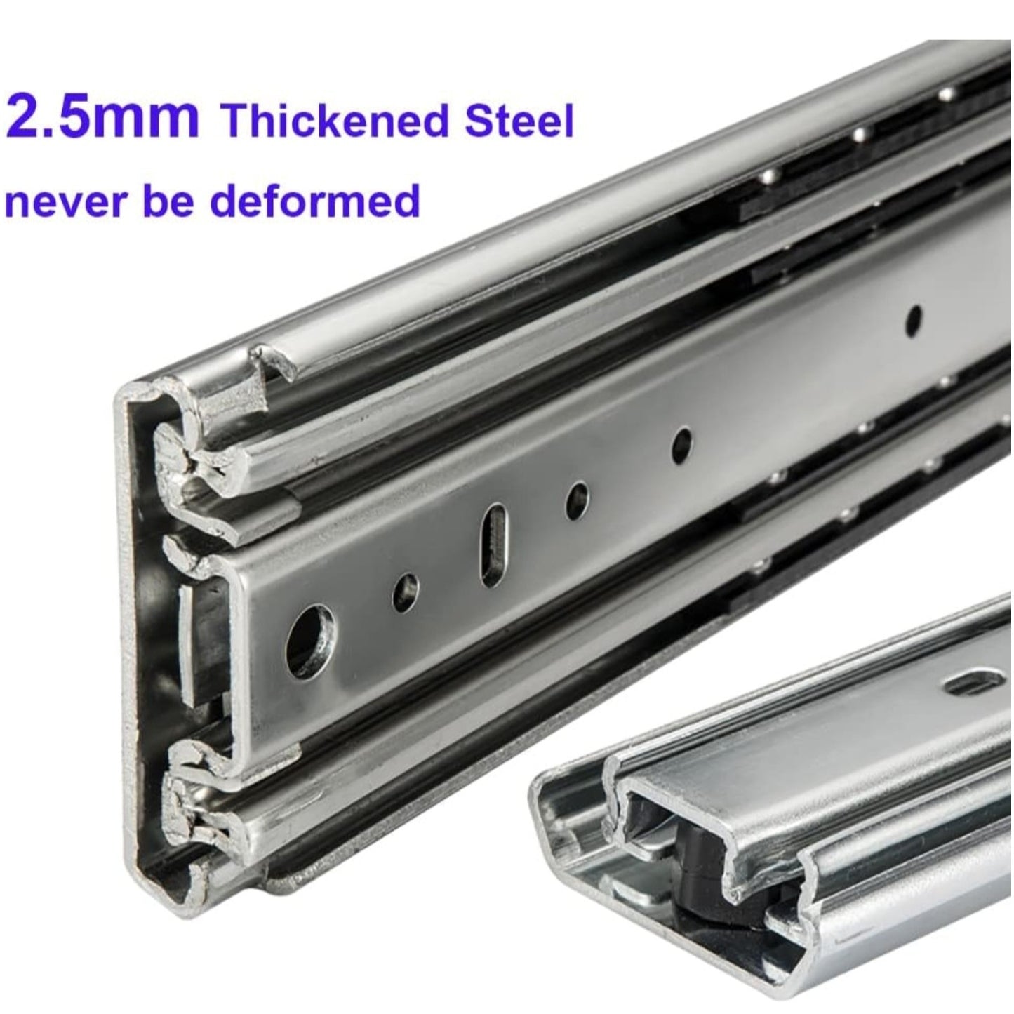 1 Pair of 60 Inch Heavy Duty Drawer Slides 500LB Full Extension Side Mount Ball Bearing Drawer Rail