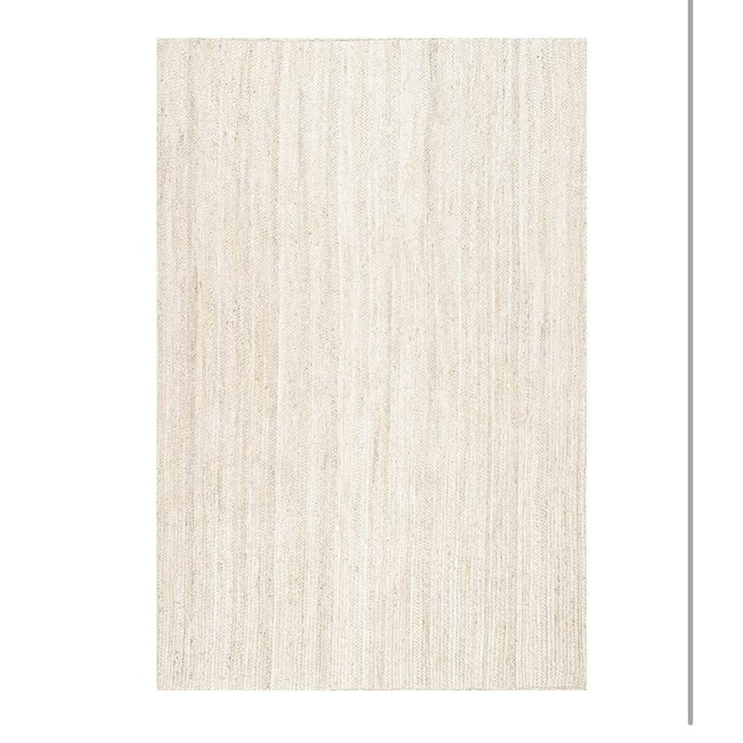 nuLOOM 6x9 Rigo Jute Hand Woven Area Rug, Off White, Solid Farmhouse Design, Natural Fiber, For Bedr