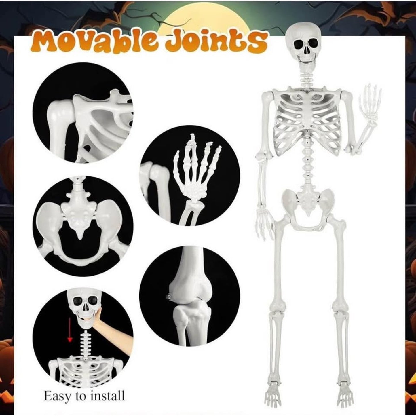 Halloween Coffin with Skeleton Set Pop up Coffin Life Size Collapsible Scary Fake Coffin Prop Really