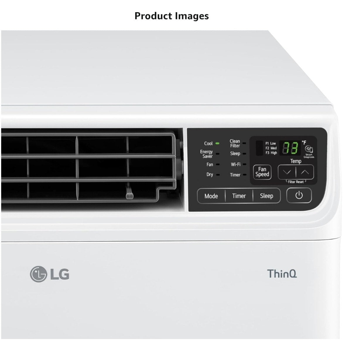 LG 10,000 BTU Smart Window Air Conditioner, 115V, Cools 450 Sq. Ft. for Bedroom, Living Room, Apt