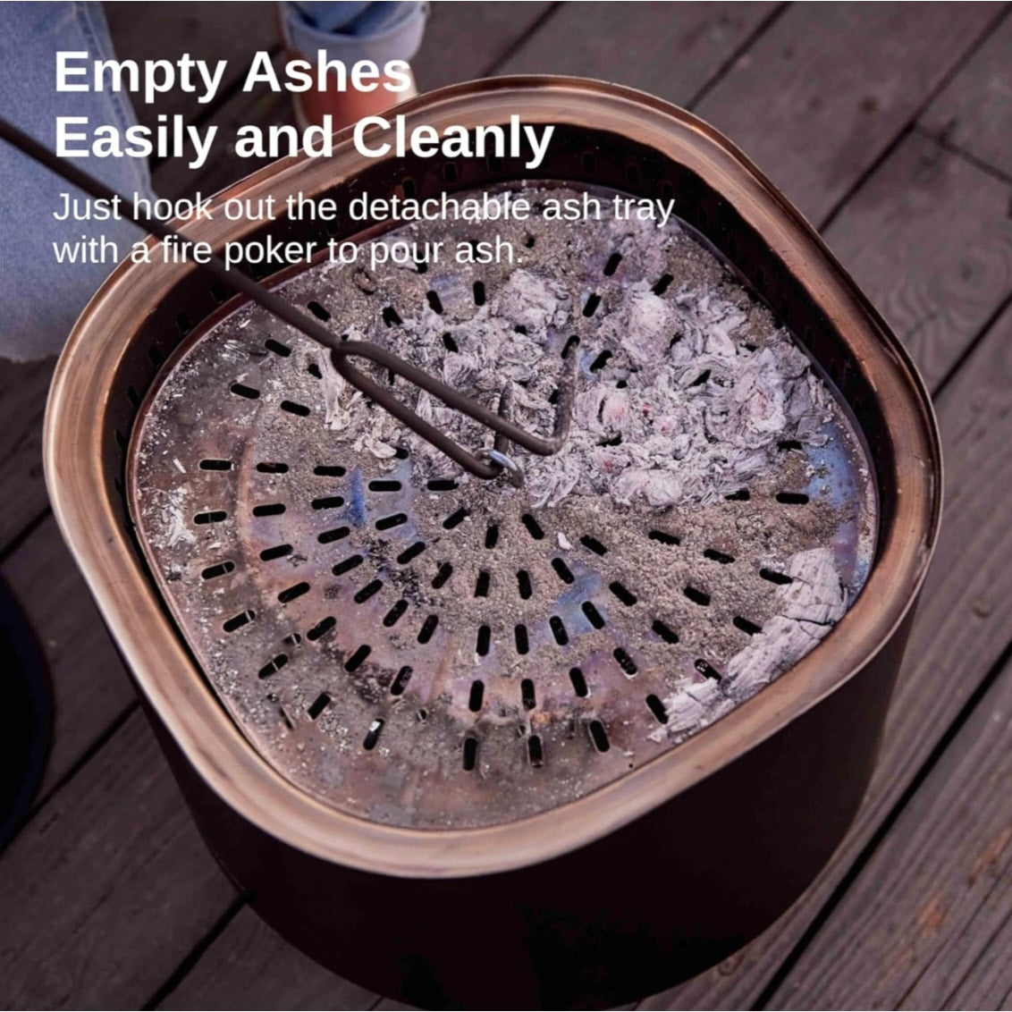 Camber Smokeless Fire Pit 29'' for Outdoor Patio, 304 Stainless Steel Wood Burning Fireplace,