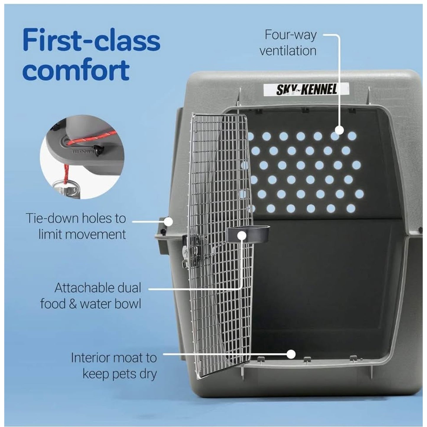 Petmate Sky Kennel - For Air and Travel, Airline Approved Dog Crate for Pets 90-125 lbs, Heavy Duty