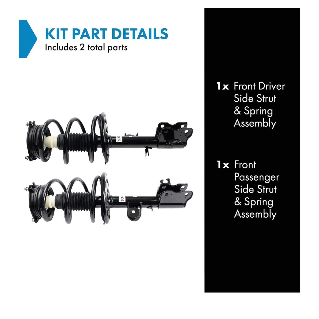 Front Strut, Coil Spring Passenger Sides Compatible 14-19 INFINITI QX60 13-20 Pathfinder