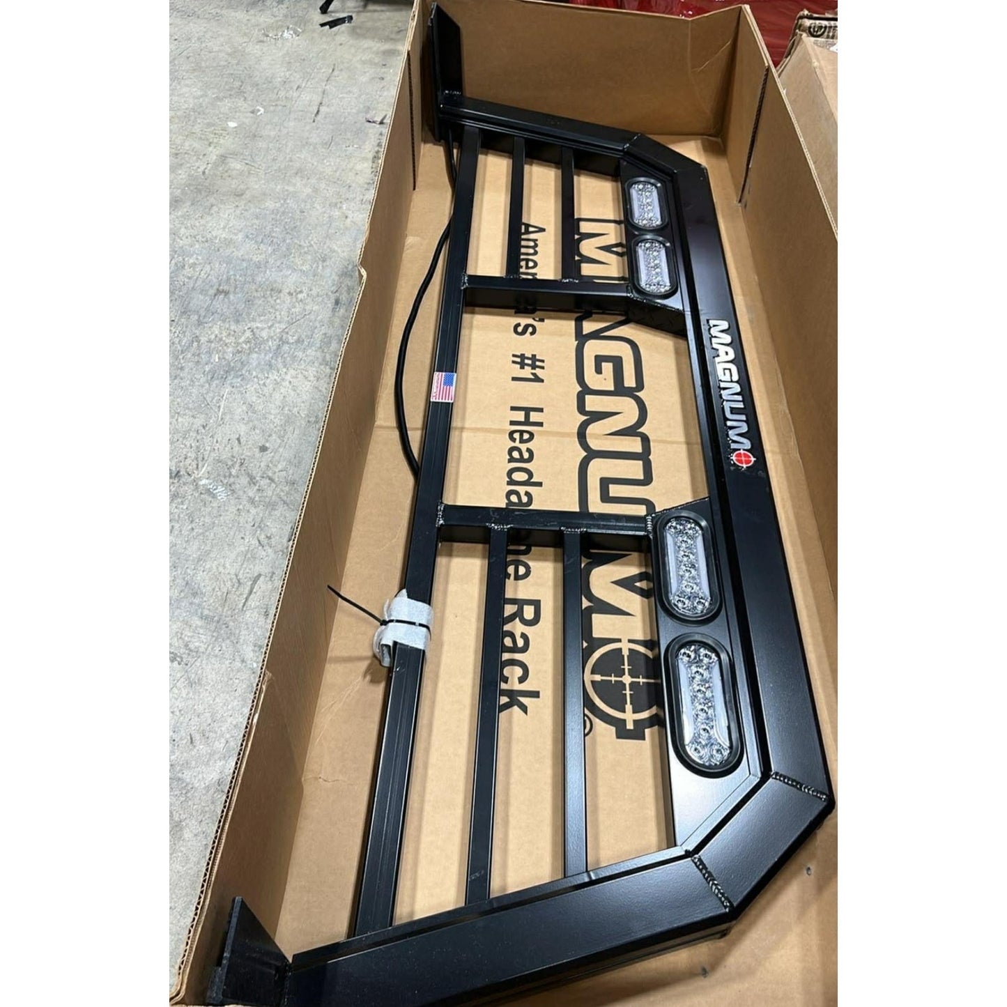 Magnum Low Pro Lighted Headache Rack with Window Cut Out | Fits RAM Classic