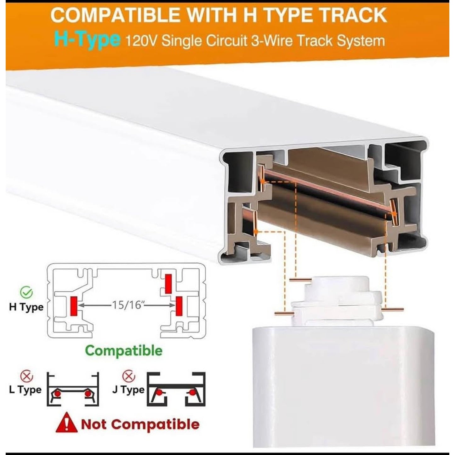 10W H Type Track Lighting Heads Can fine Control 2700K-6500K Stepless Dimming Led Track Lighting Fix