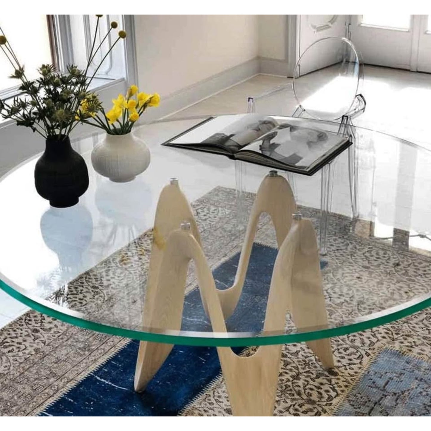 48 inch Round Glass Table Top - Tempered - 1/2" Thick Glass Surface, Safe Beveled Edge, Multipurpose