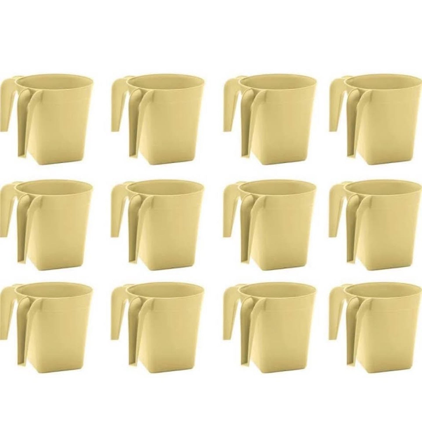 YBM Home Square Plastic Wash Cup, Long-Lasting, for Ritual Hand Washing, 1332Beige-12