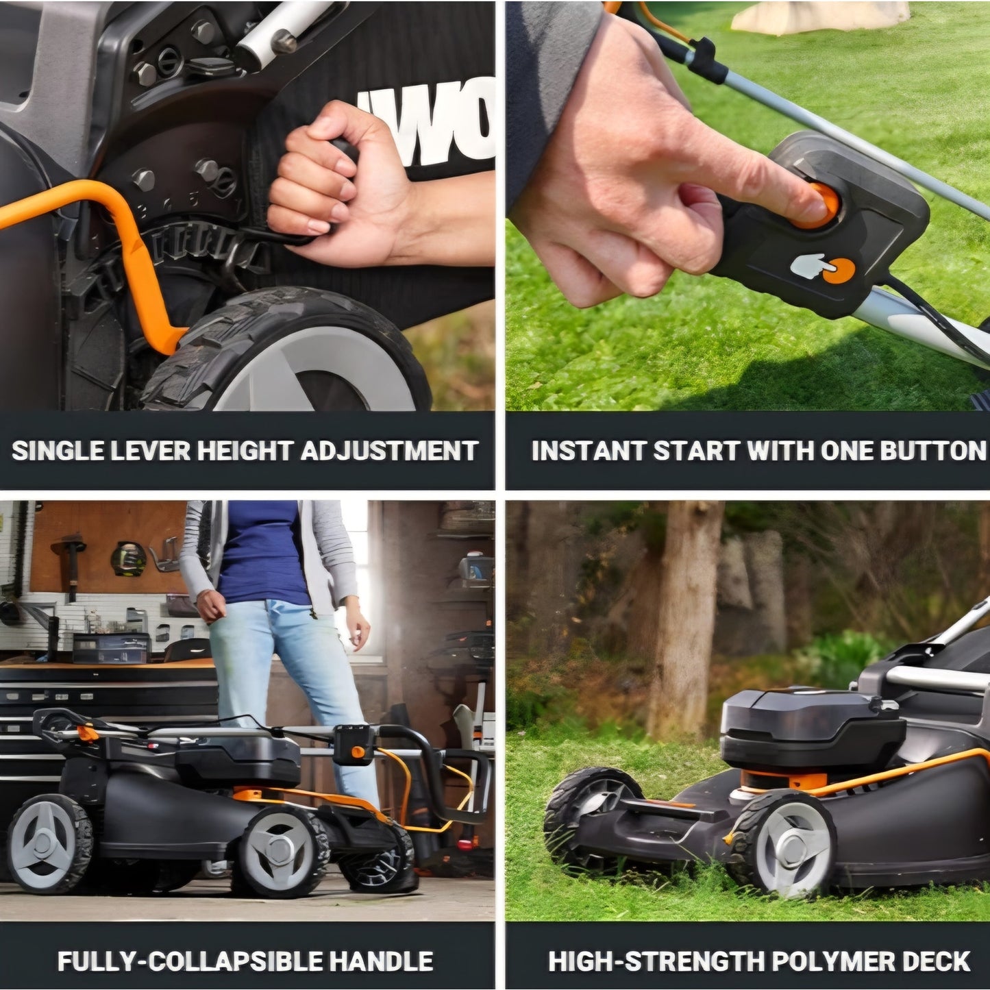 Nitro 21" Cordless Lawn Mower, Brushless Electric Mower for 1/2 Acre, Push Lawn Mower