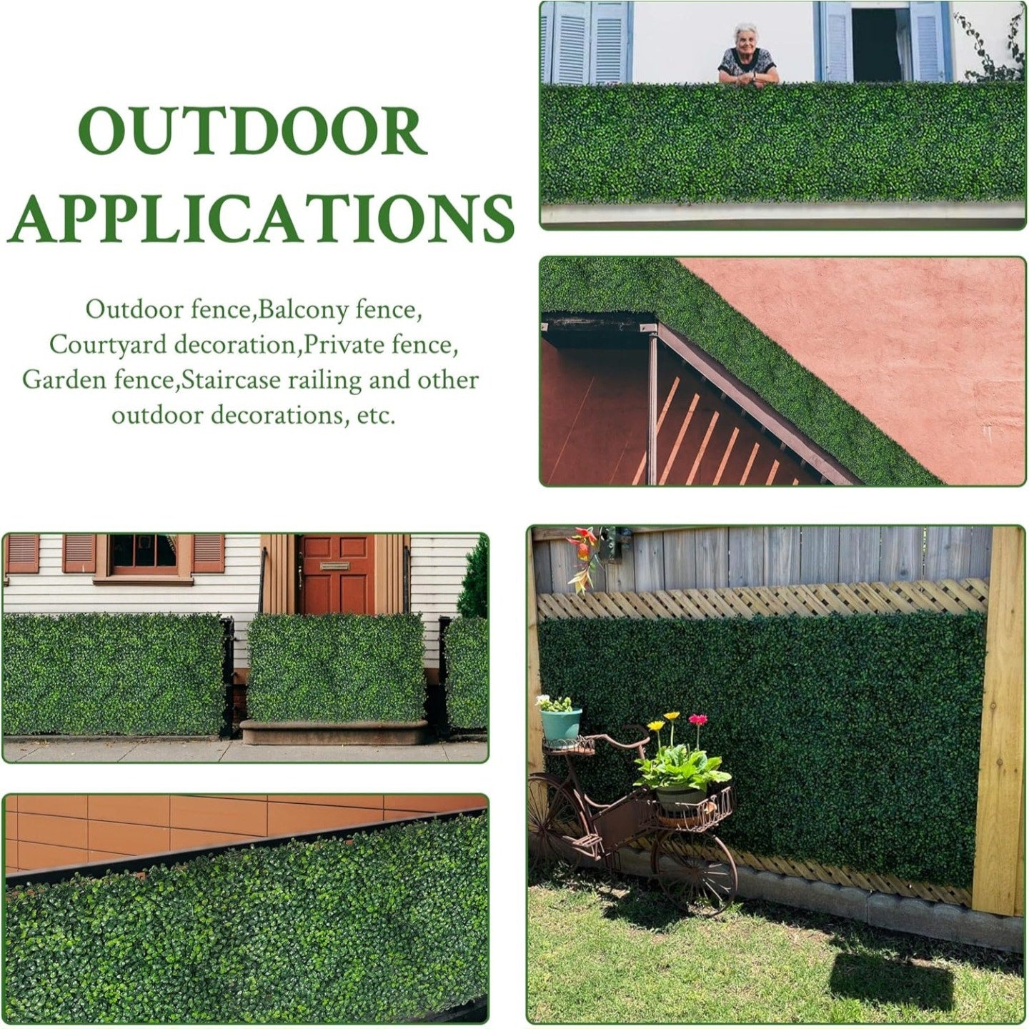 Artificial Ivy Privacy Fence Screen: 72"x 144" (72 SQFT) 4-Layer Leaf UV