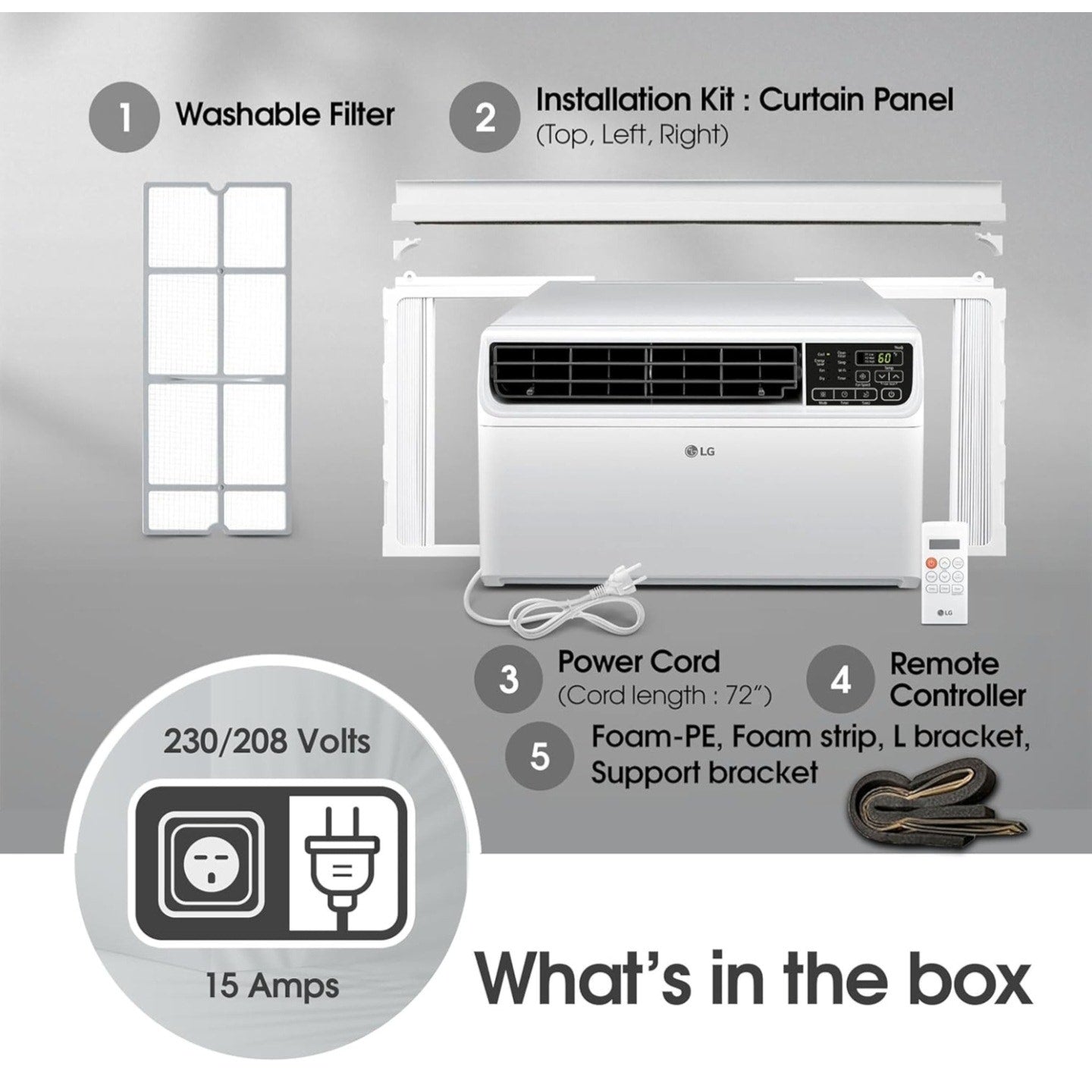 LG 14,000 BTU DUAL Inverter Smart Window Air Conditioner, 115V, Cools 700 Sq. Ft. for Bedroom,