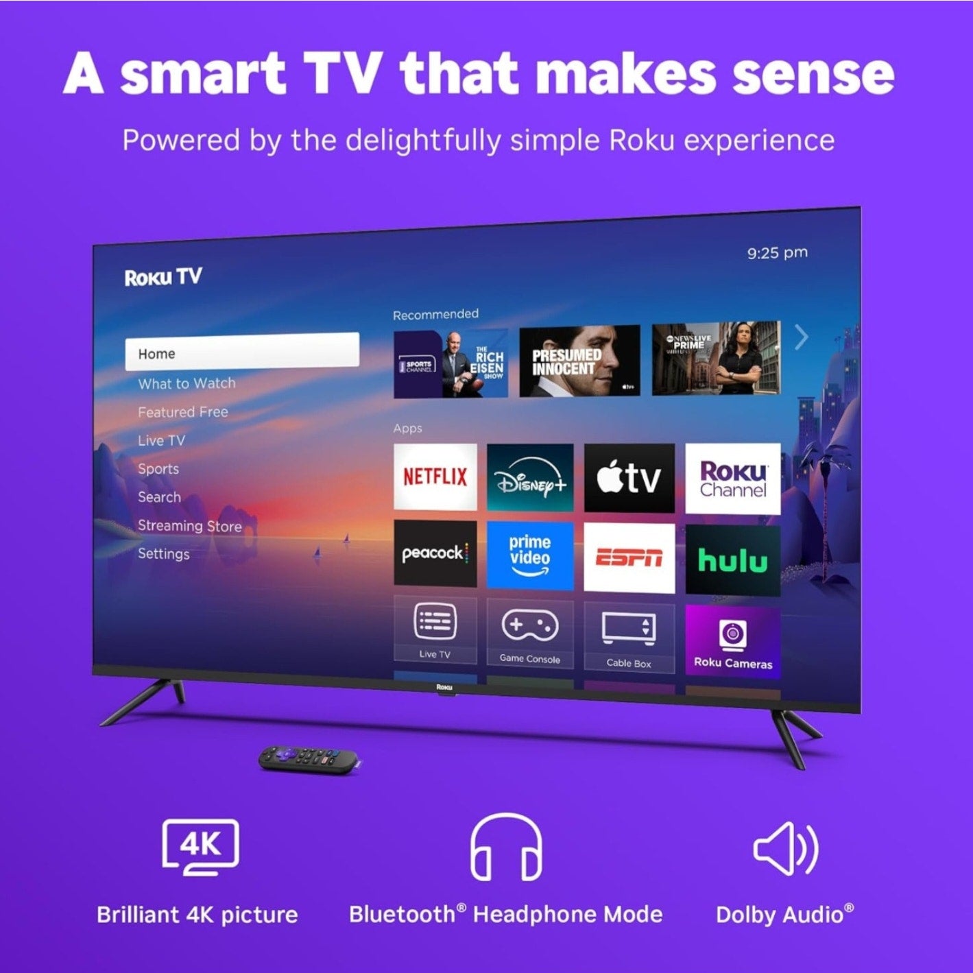5 stars (779) Roku Smart TV 2025 – 55-Inch Select Series, 4K HDR TV – Roku TV with Enhanced Voice