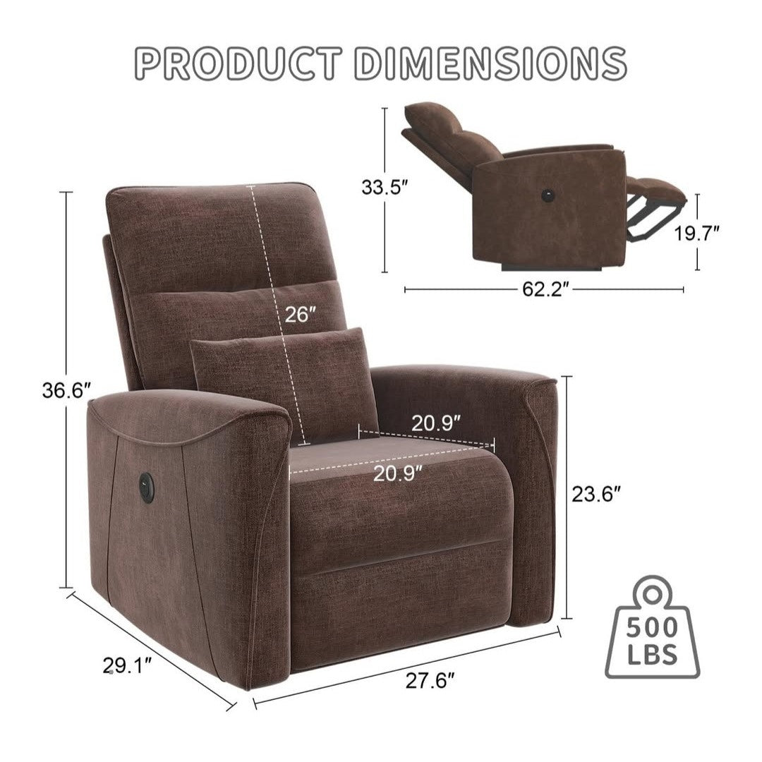 Power Recliner Chair with Adjustable Backrest Footrest, Ultra-Comfy Electric Reclining Chair