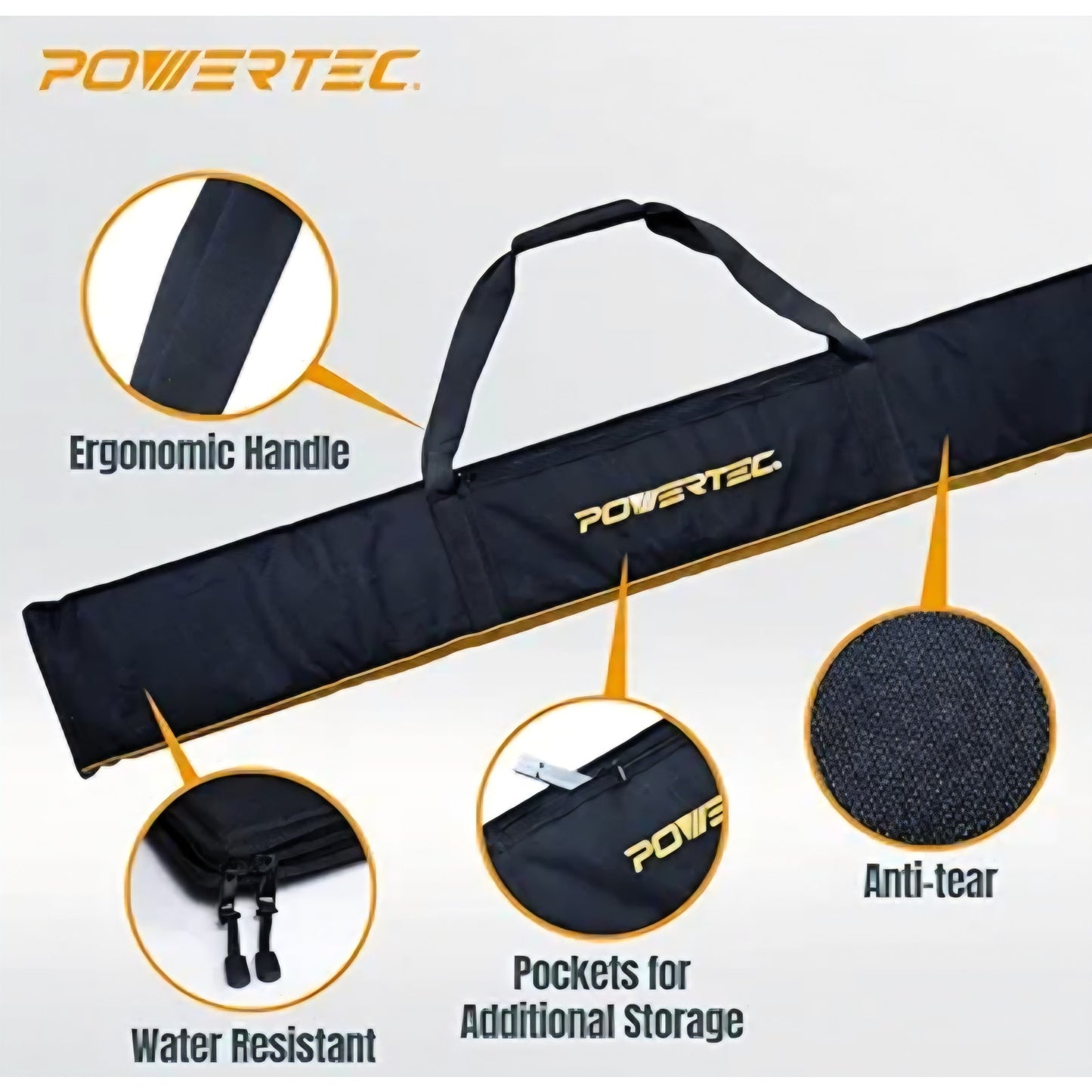 POWERTEC 71550 55" Track Saw Guide Rail Kit for Makita or Festool | Includes (2) Guide Rails