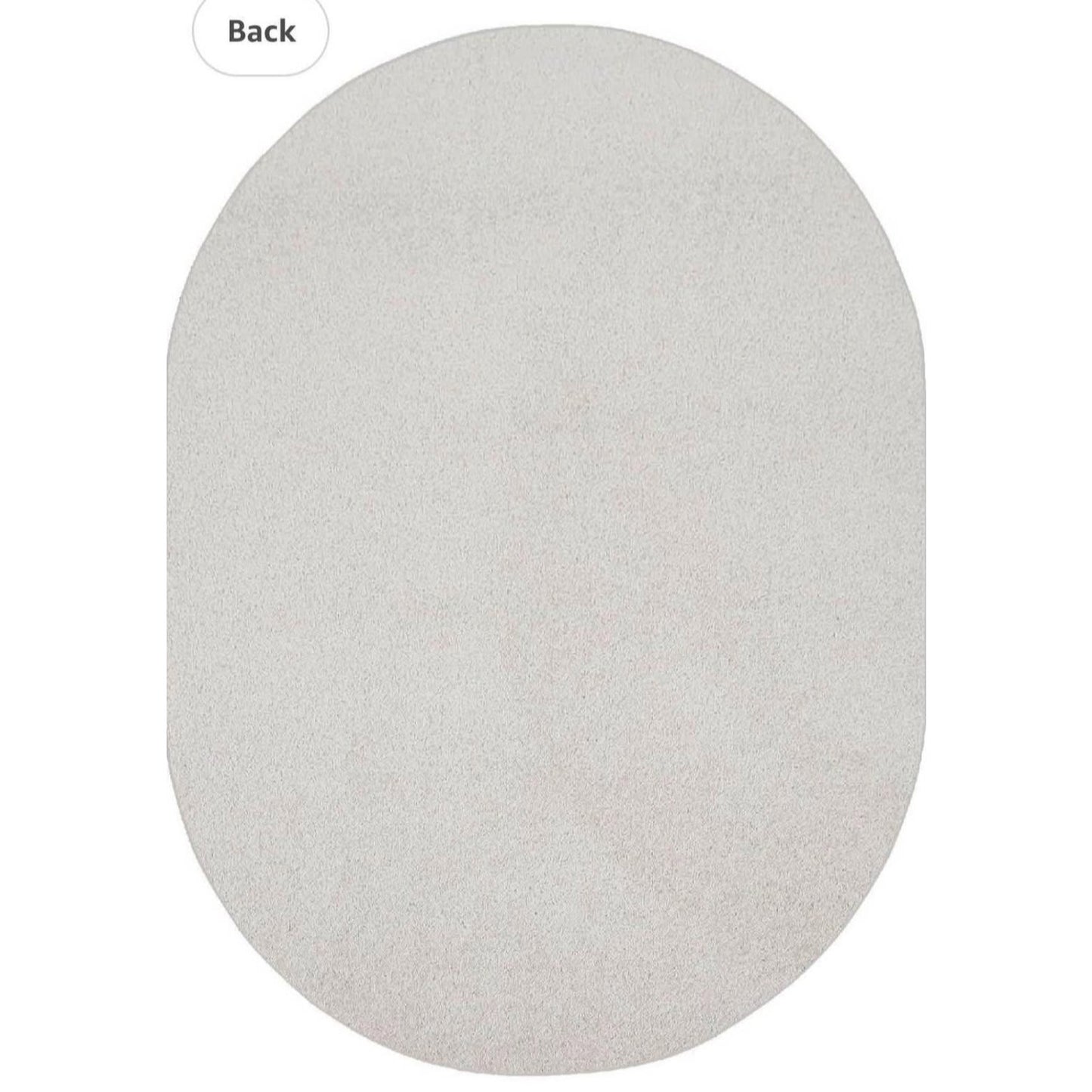 Ambiant Pet Friendly Solid Color Area Rugs Off White - 5' x 7' Oval, Indoor, Stain Resistant, Perfect for Living Room,