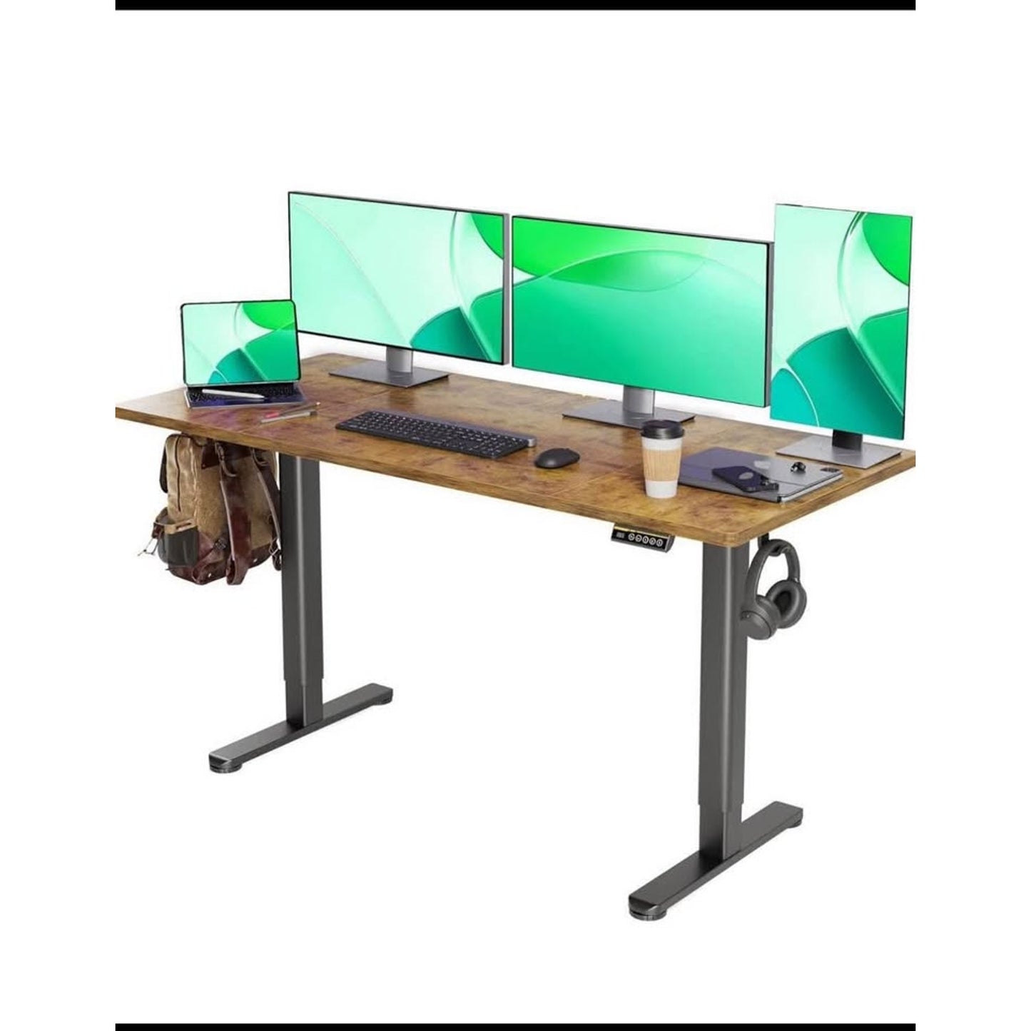 Claiks Electric Standing Desk, Adjustable Height Stand up Desk for Home Office, 63x24 Inches Sit Sta