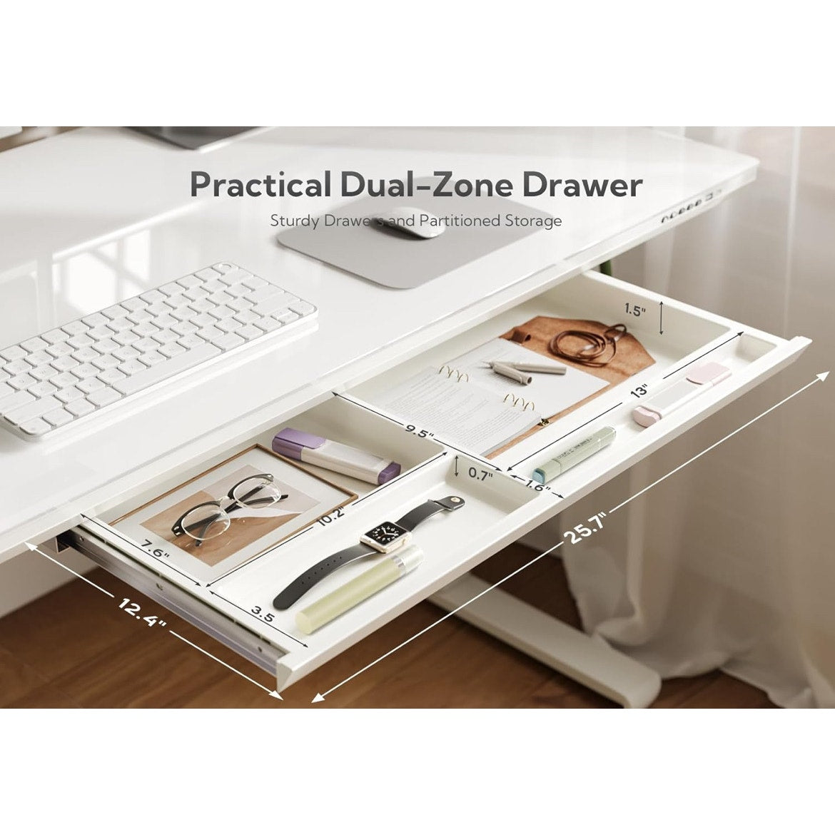 Electric charging glass desk