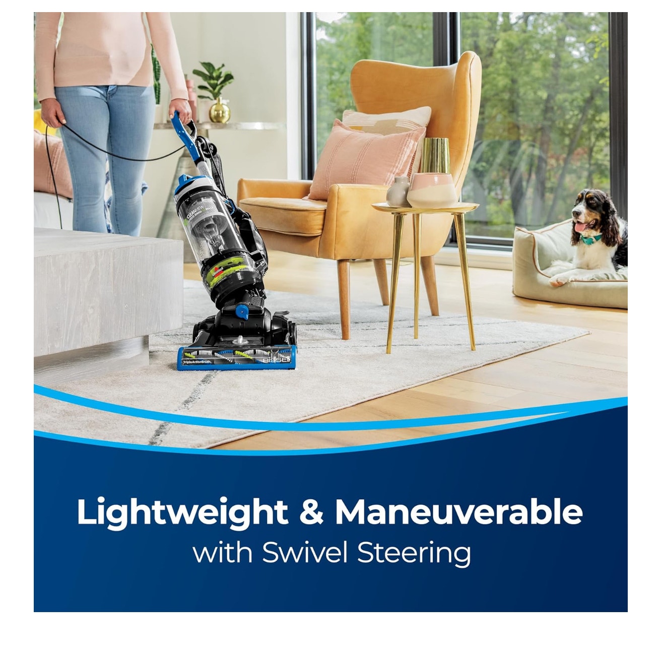 issell CleanView Swivel Rewind Pet Reach Vacuum Cleaner, with Quick Release Wand, Swivel Steering