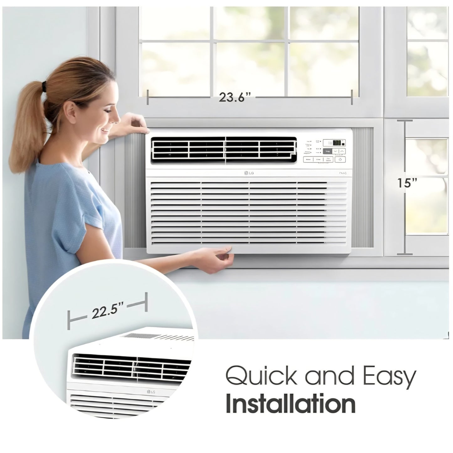 LG LW1424RD, 14000 BTU, White 14,000 Window Air Conditioner, 115V, 700 Sq.Ft. (25' x 28' Room Size)