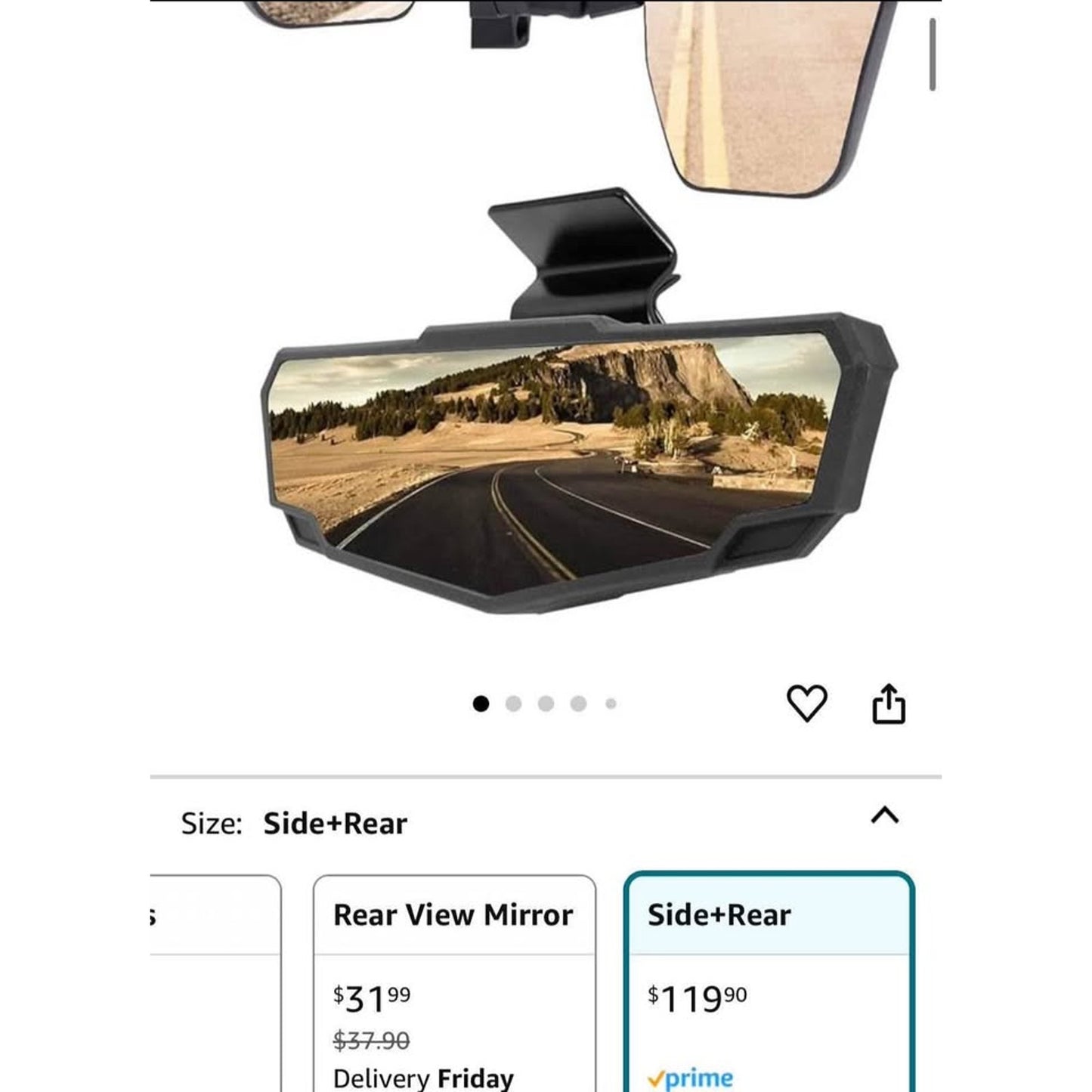 A & UTV PRO Rear View Mirror & Side Mirrors Kit for 2016-2024 Can-Am Defender HD5 HD8 HD9 HD