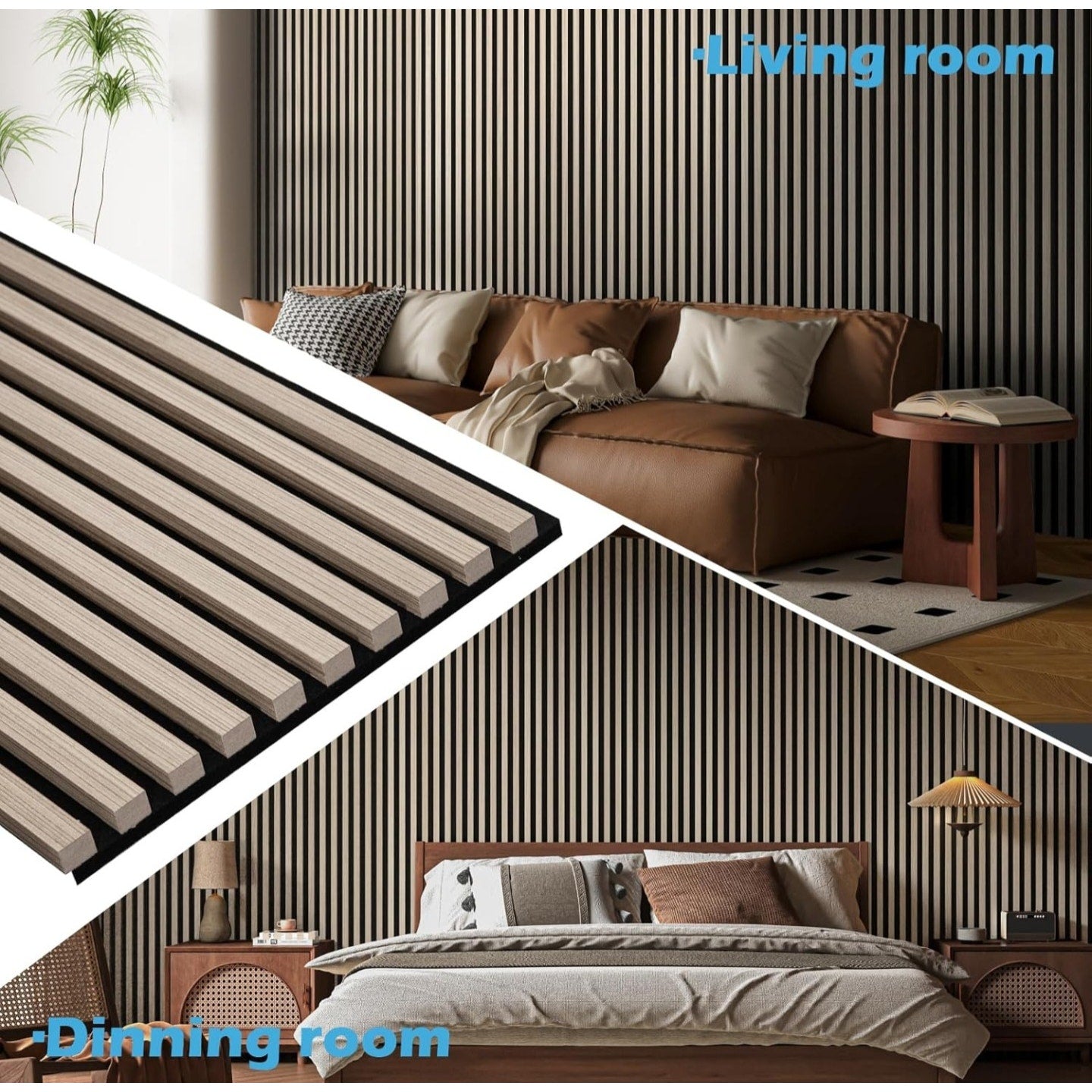 Art3d 2-Pack 108" x 12" Oak; Acoustic Wood Panels for Wall, Soundproof Wood Slat Panel for Wall