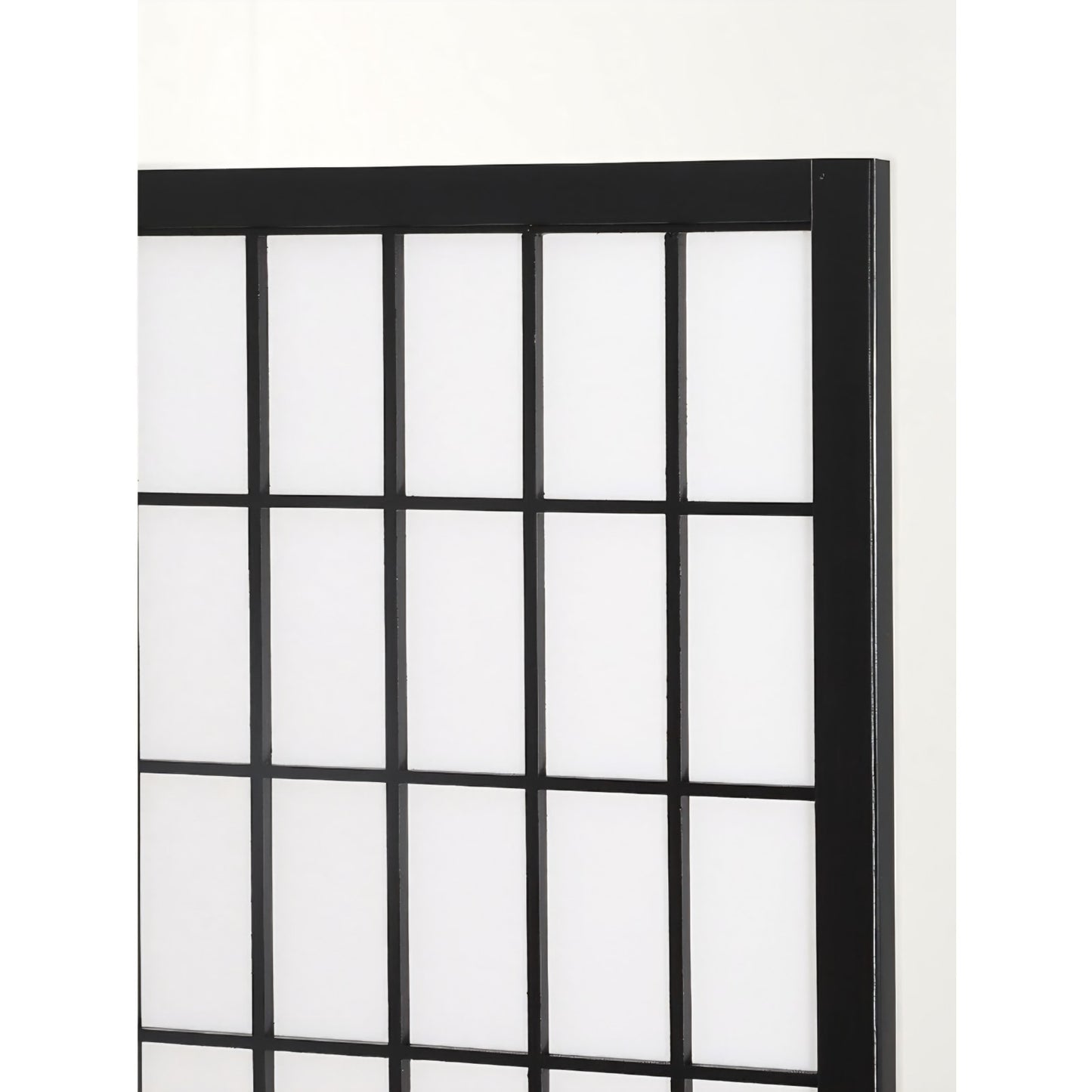 Roundhill Furniture Oriental Shoji 4 Panel Screen Room Divider, Black