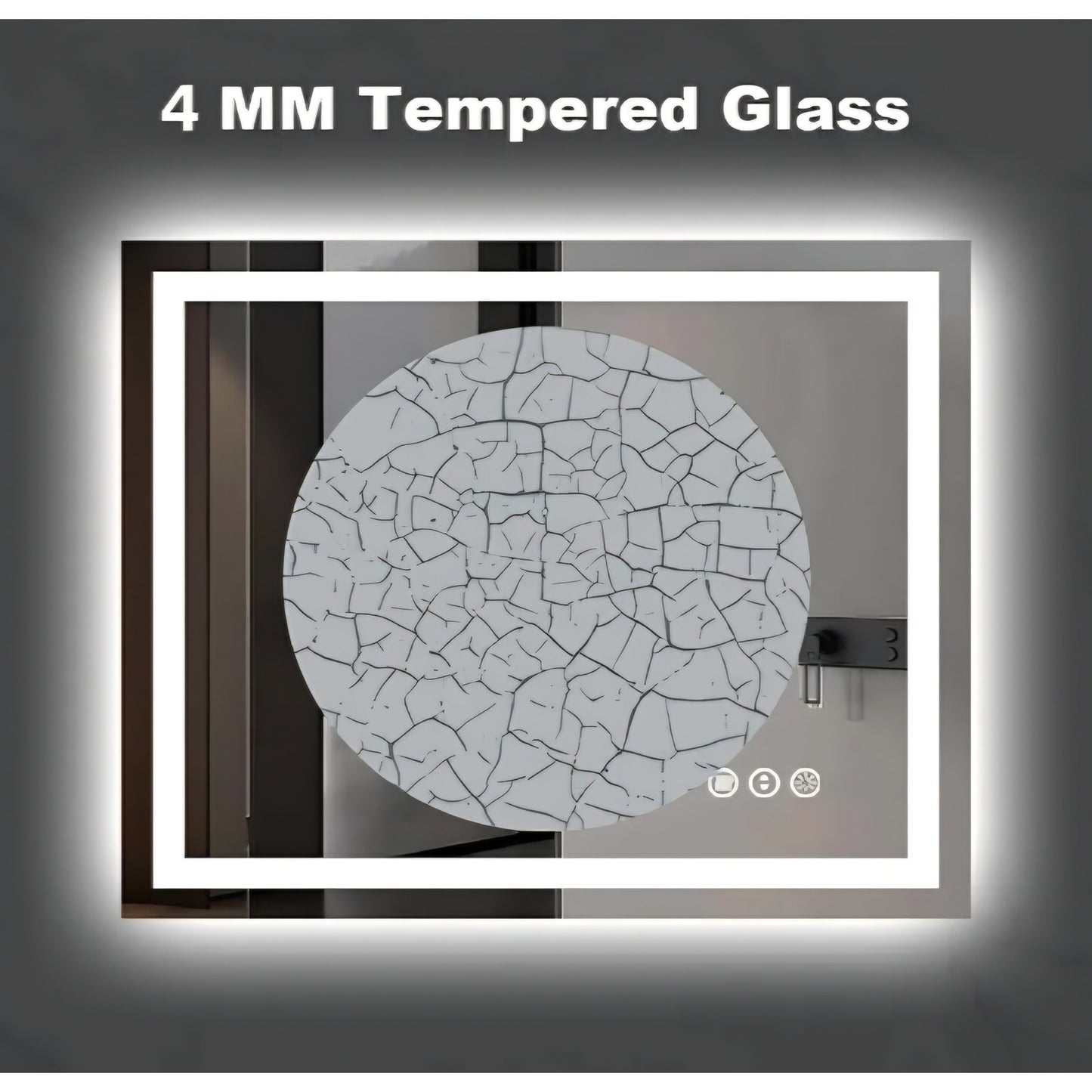Amorho LED Mirror for Bathroom 40"X38" with Front Light and Backlit, Stepless Dimmable, Anti-Fog,