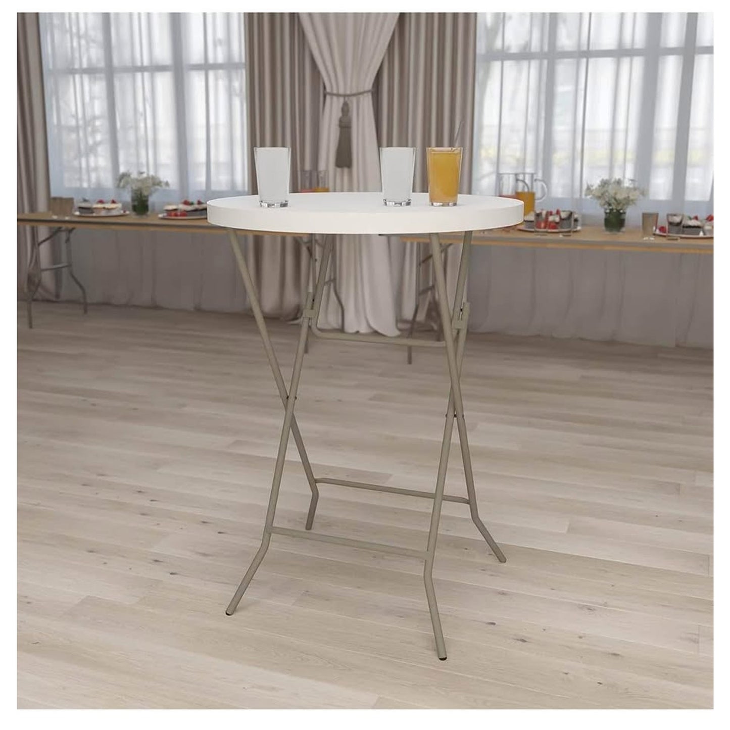 Flash Furniture Kathryn 2.63' Round Folding Bar Height Table for Parties and Commercial Events.