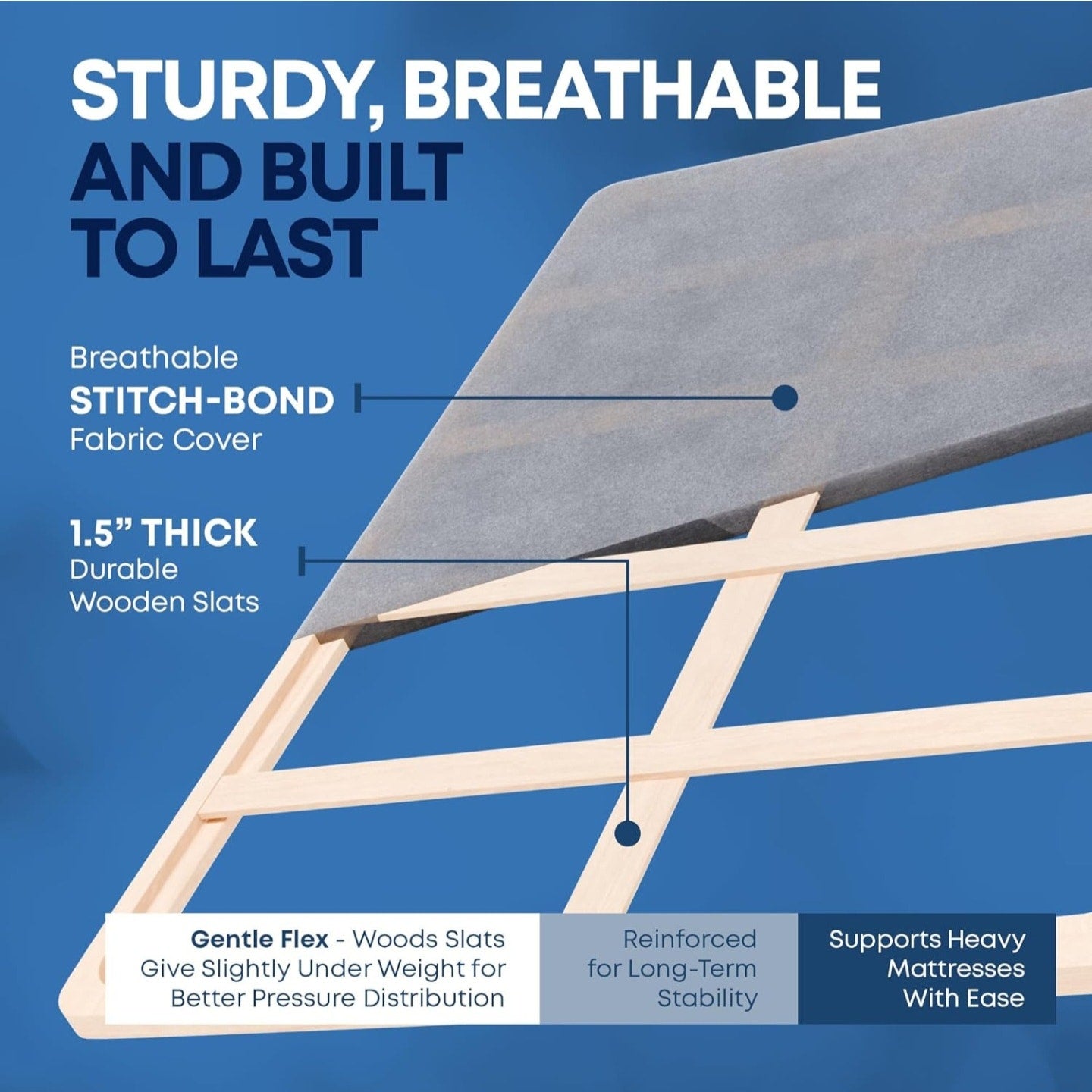 Greaton, Premium 38mm Split Wood Bunkie Board Queen Size Bed - 2-Piece Under Mattress