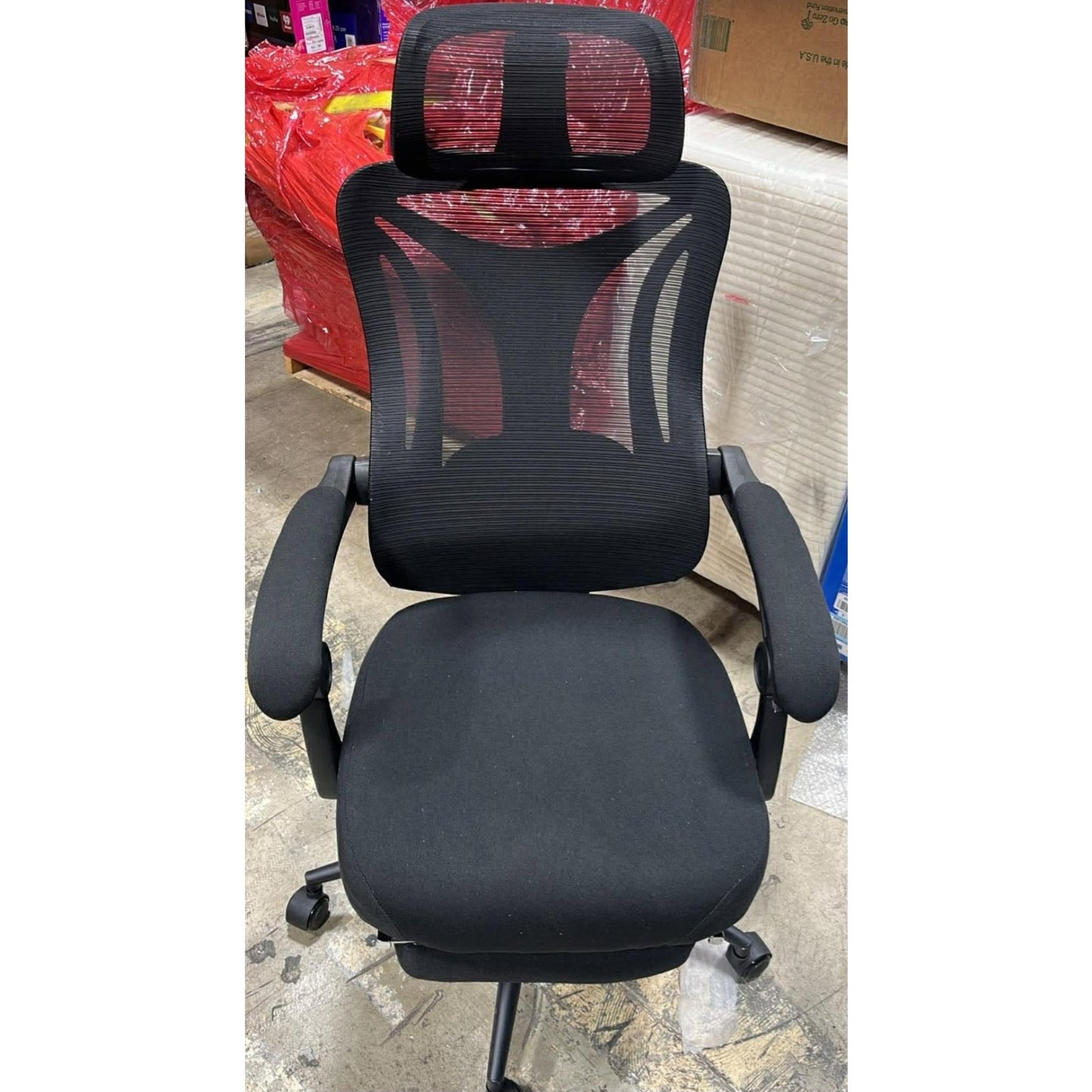 Ergonomic High-Back Office Chair with Footrest and Headrest, Mesh Desk Chair with Adjustable Lumbar