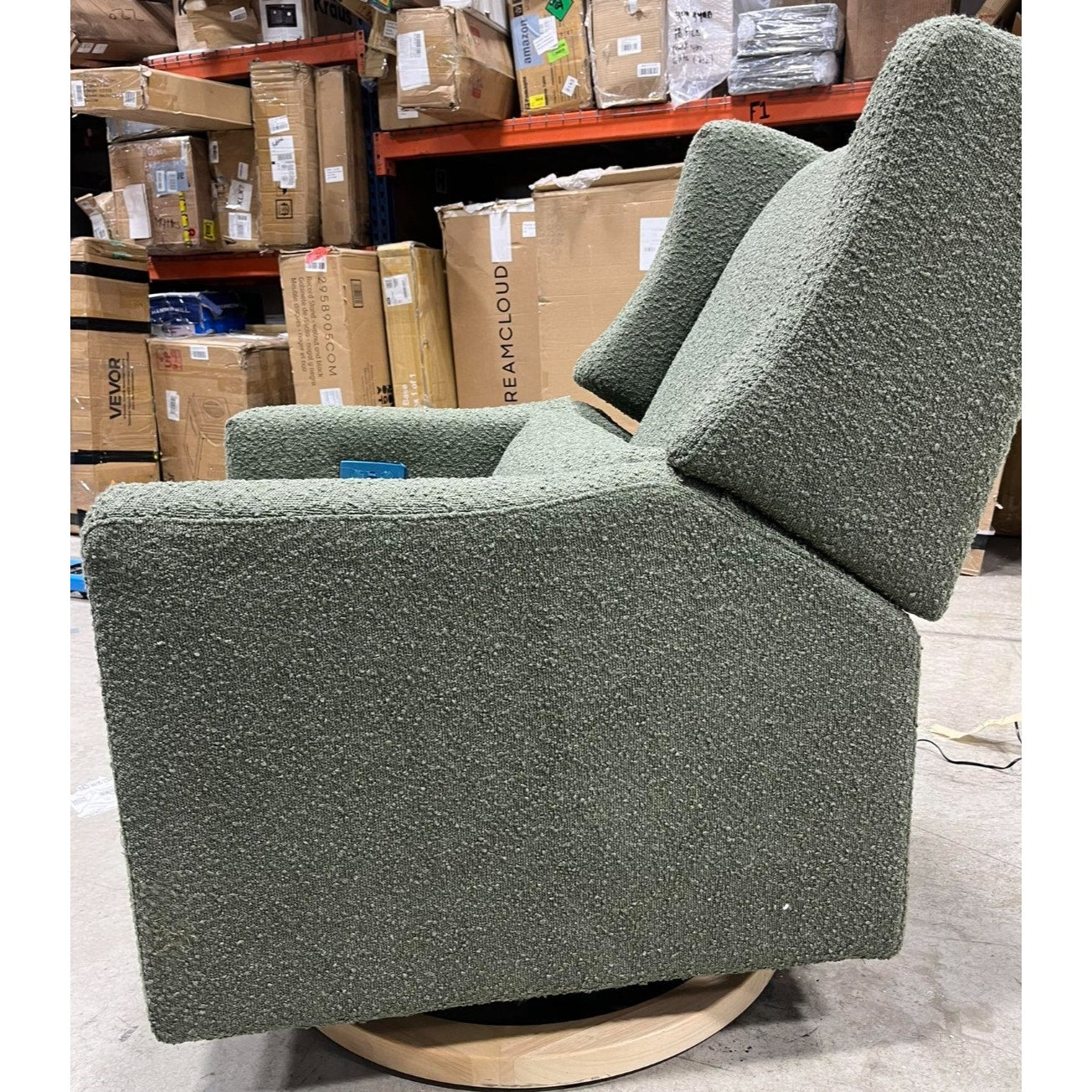 Recliner Nursery Chair w/USB Ports - GREENGUARD Gold Certified - Water & Stain 270° Swivel