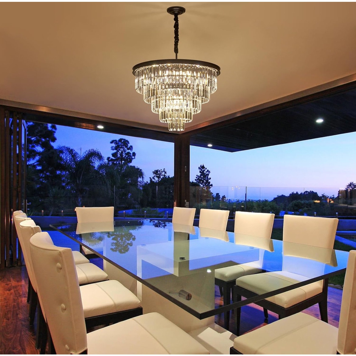 Black Crystal chandelier 7- tier Luxury K9 crystal chandeliers