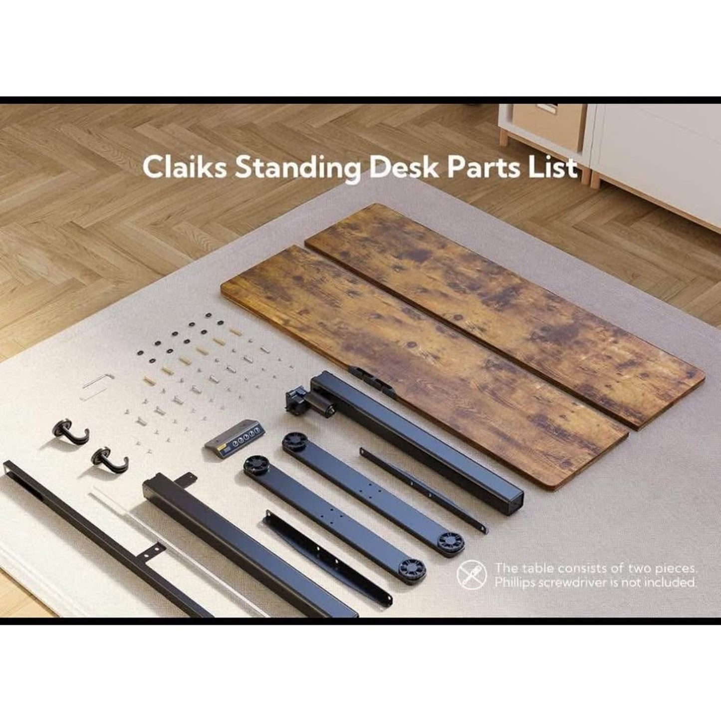 Claiks Electric Standing Desk, Adjustable Height Stand up Desk for Home Office, 63x24 Inches Sit Sta