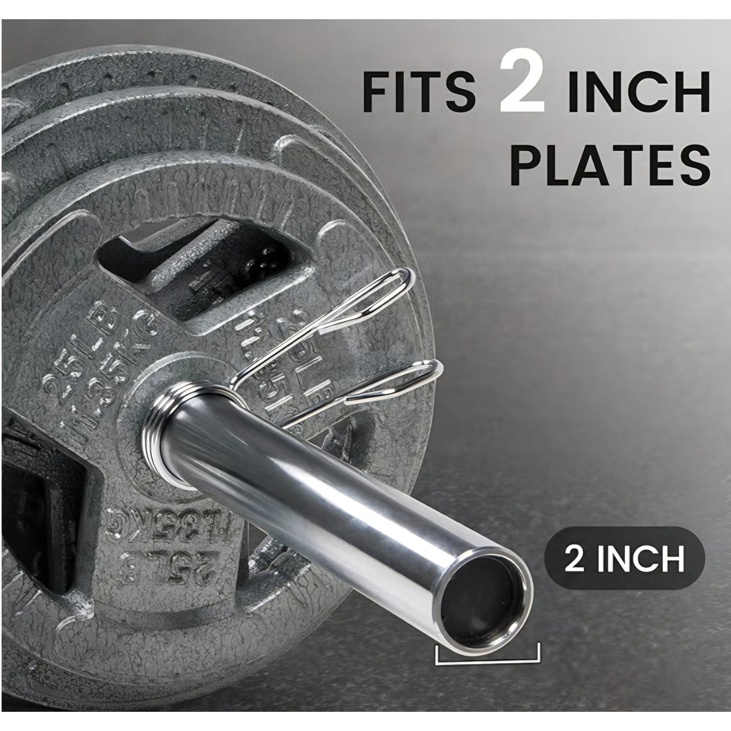 Fitvids 2 Inch Olympic Barbell Bar for Powerlifting & Weightlifting, 700 Pound Capacity, Multiple