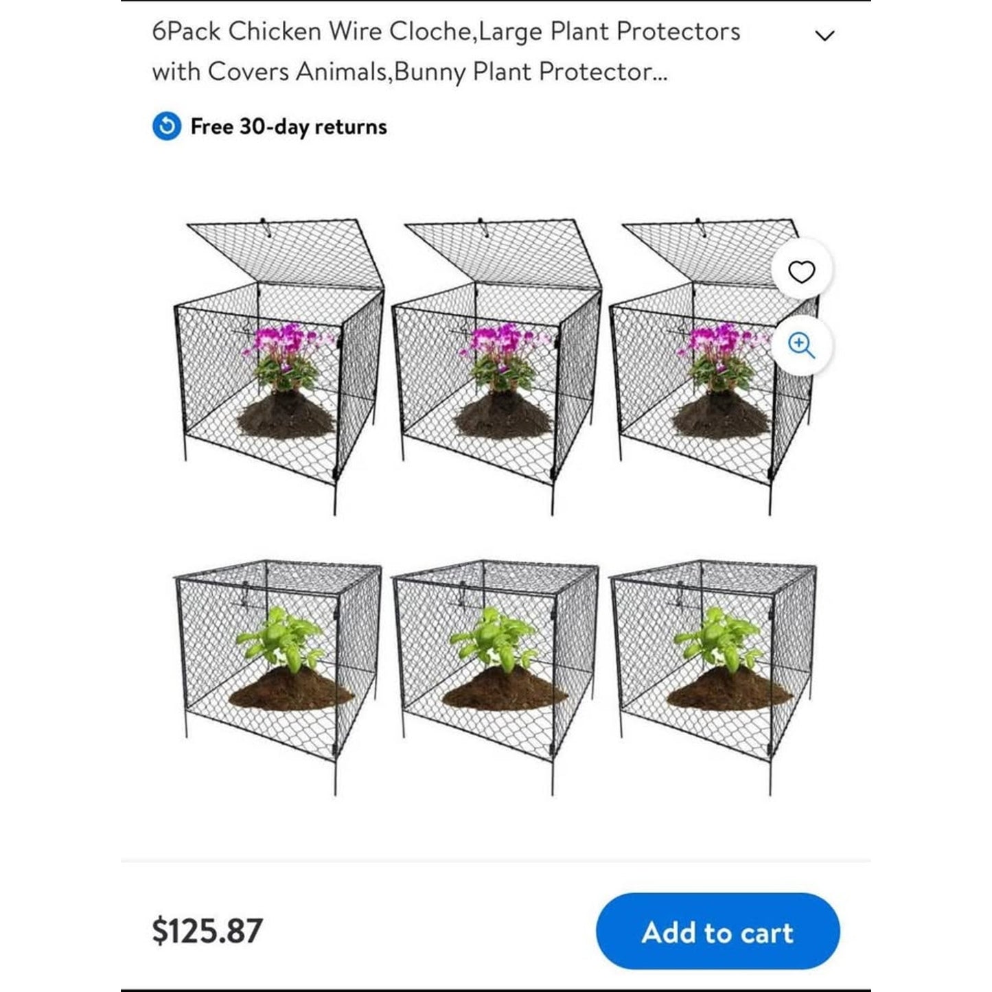 $60 obo 6Pack Chicken Wire Cloche,Large Plant Protectors with Covers Animals,Bunny Plant Protector