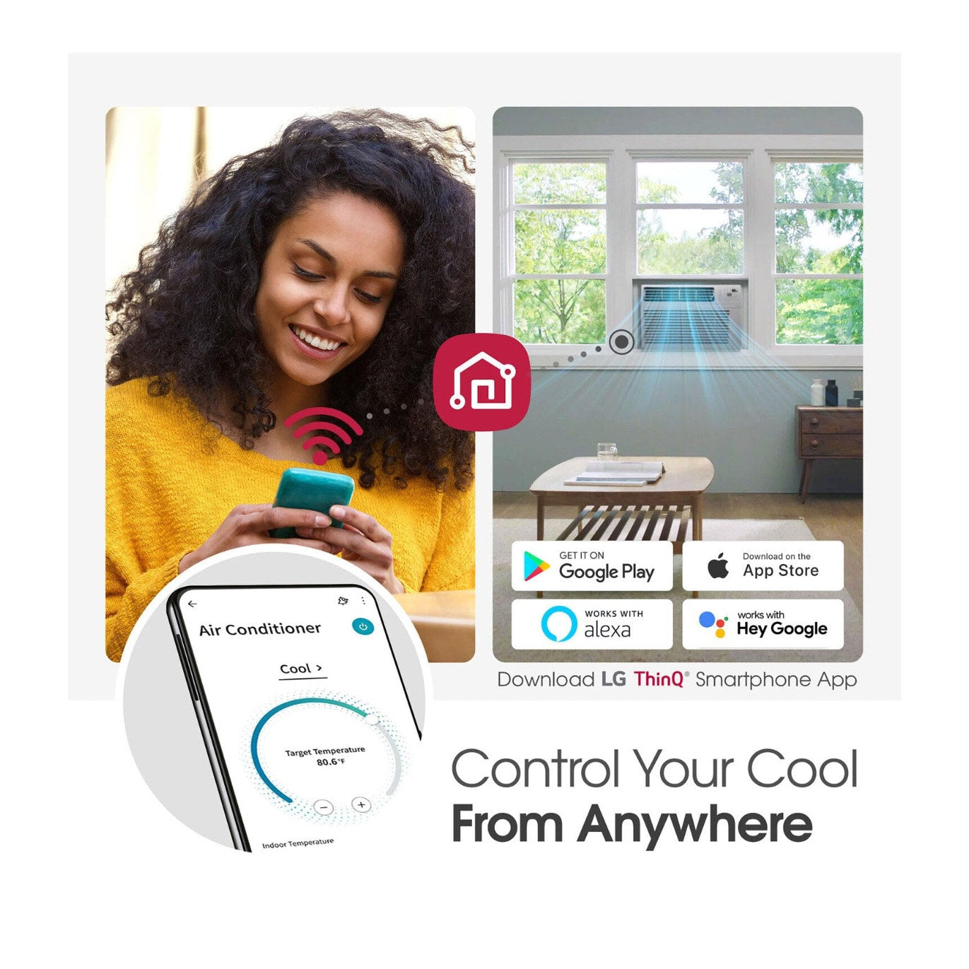LG 10000 BTU Smart Wi-Fi Enabled, Ultra-Quite window air conditioner
