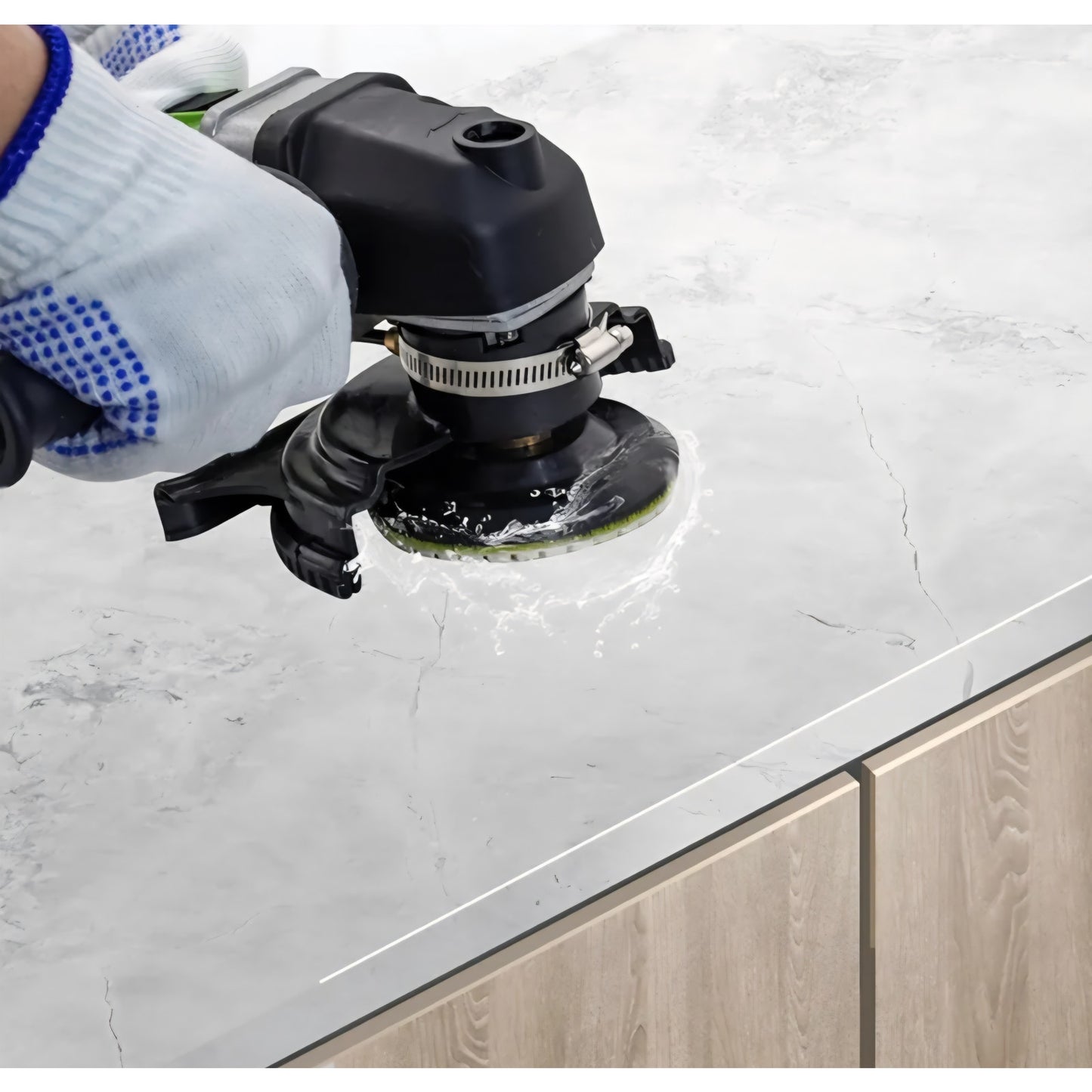 800W Electric Wet Stone Polisher 4'' Variable Speed Grinder Buffing Machine, Countertop Concrete