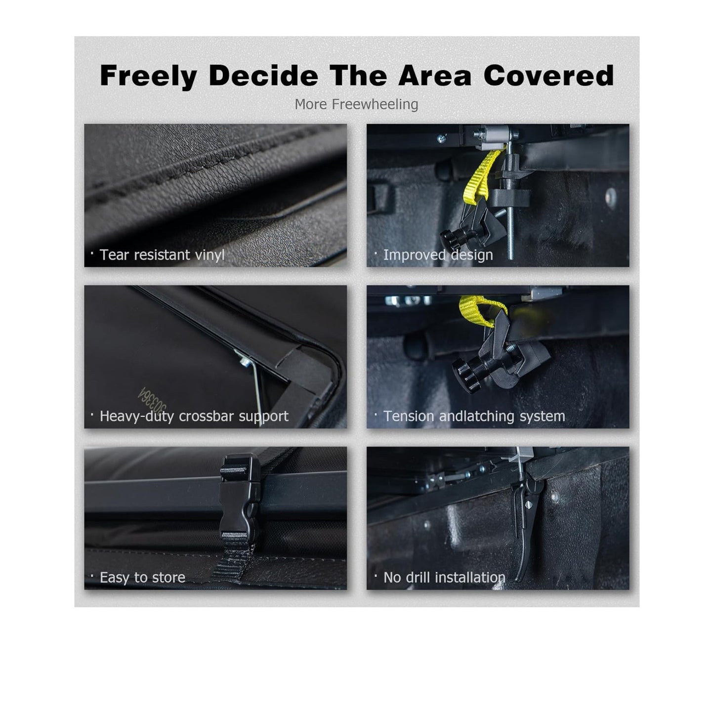 Logan Tonneau Cover Soft Tri-Fold Truck Bed for 2016-2023 Toyota Tacoma,Bed Cover