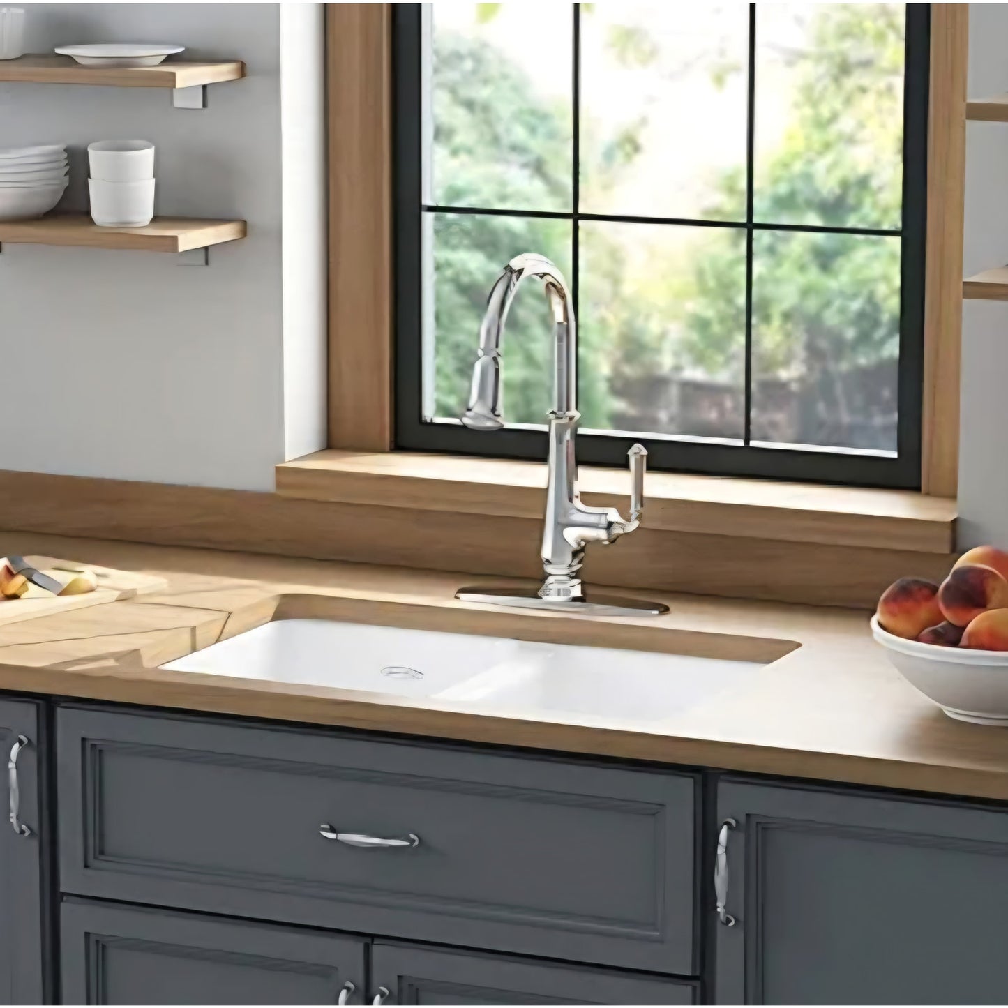 American Standard 77DB30190.308 Delancey 30x19 Double Bowl Cast Iron Kitchen Sink, Brilliant White