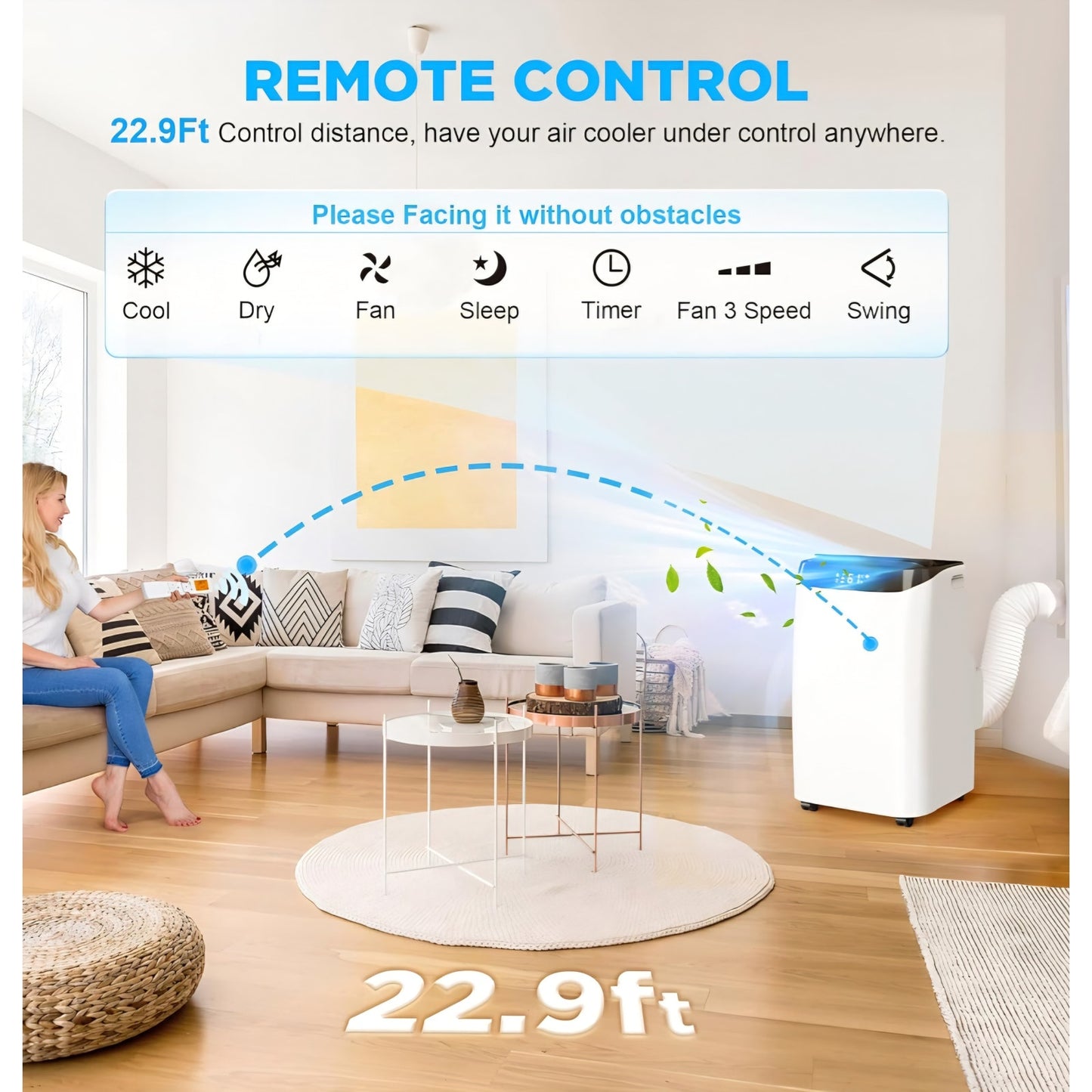 12000 BTU Portable Air Conditioners with Remote Control, 3-in-1 Free Standing Cooling AC Unit