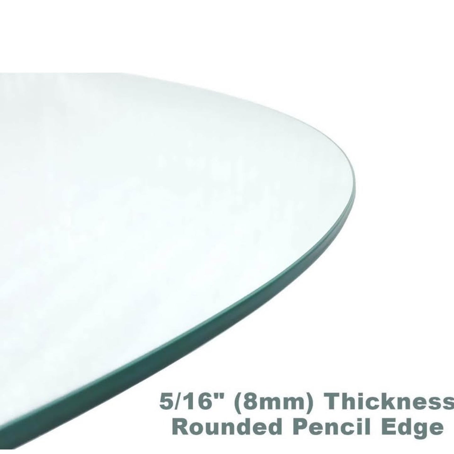 Audio-Visual Direct Tempered Glass Table Top with Rounded Edge (42" with 1 5/8 Center Hole)