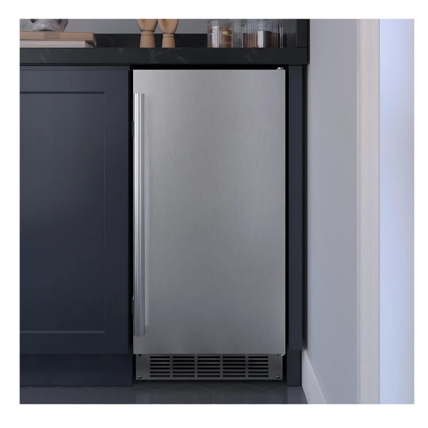 EdgeStar IB250BL 15 Inch Wide 20 Lb. Built-in Ice Maker with 25 Lbs. Daily Ice Production