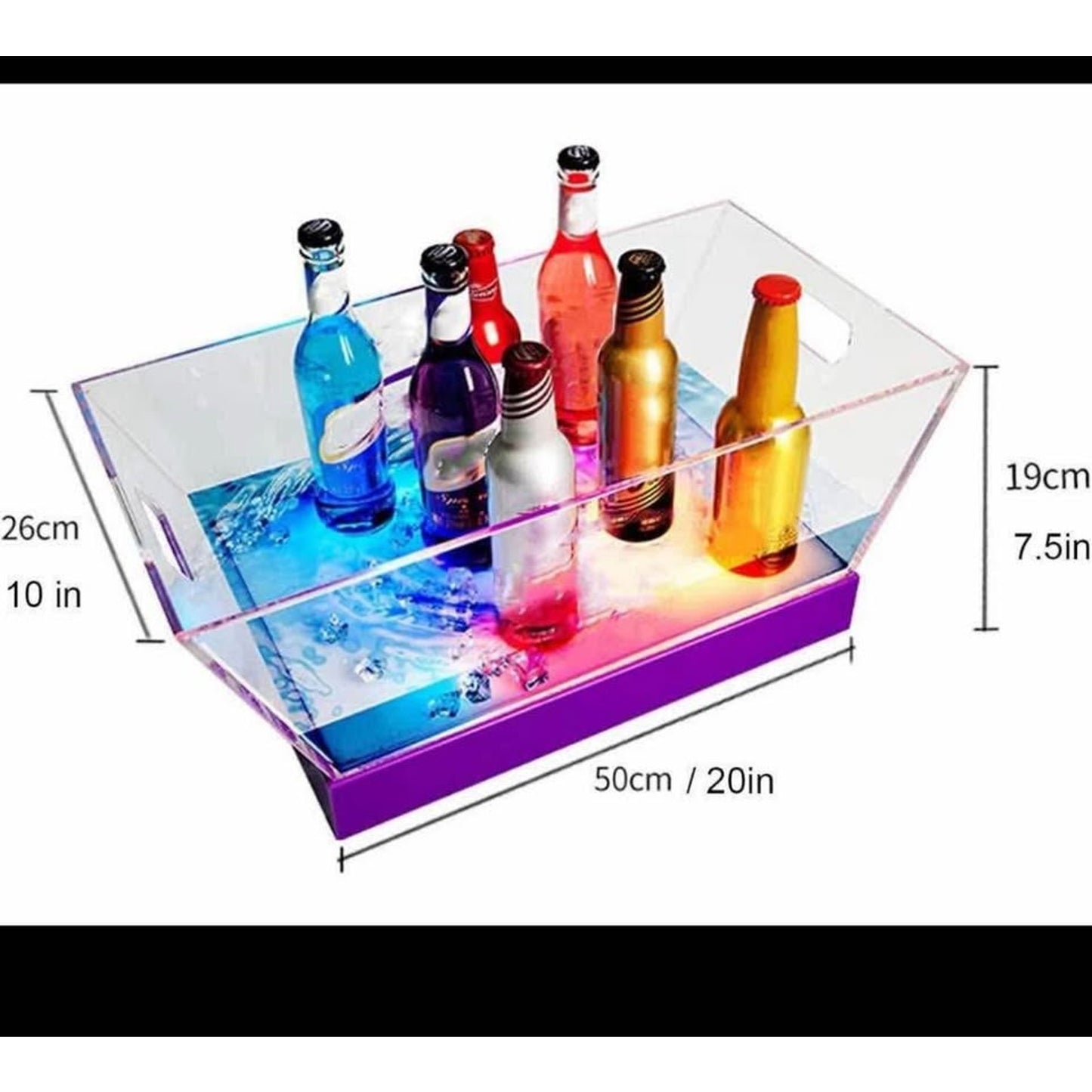 5L Ice Beer Buckets with Led Lights, Acrylic Ice Bucket for Wine Bottles, Colorful LED Chiller Bucke