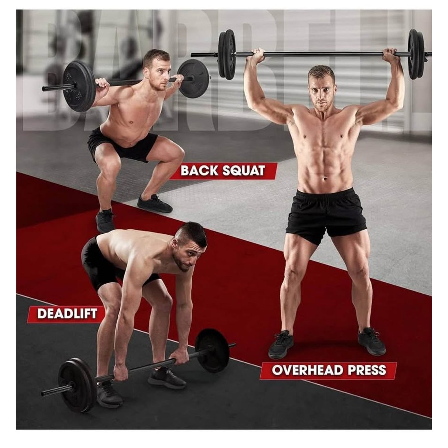 Yes4All 480LB Standard Straight Barbell 60" & EZ Curl Bar 47", Weight Bar 1" Diameter - Star Lock Co