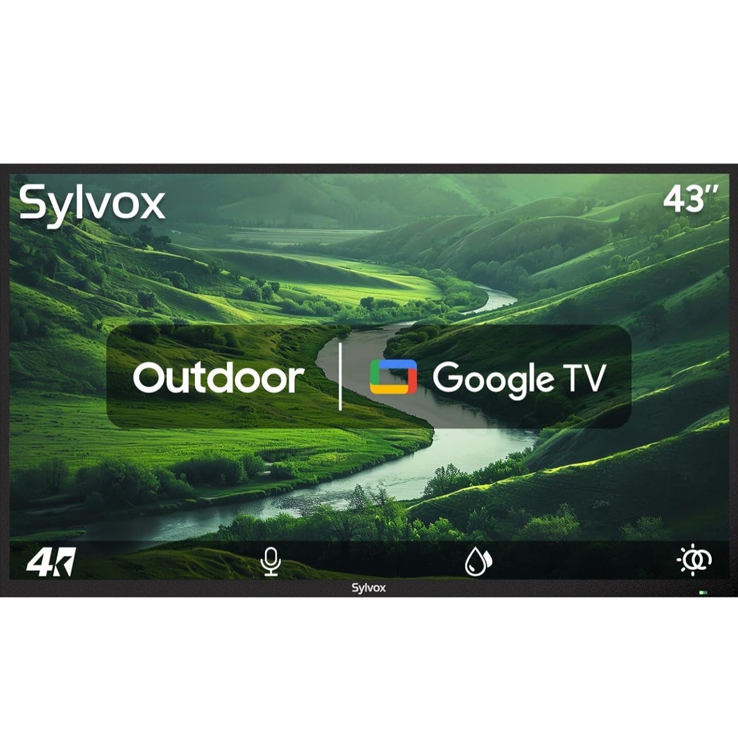 SYLVOX 43 Inch Outdoor Smart Television Weatherproof Google TV, 4K 700NIT High Brightness Temperatu