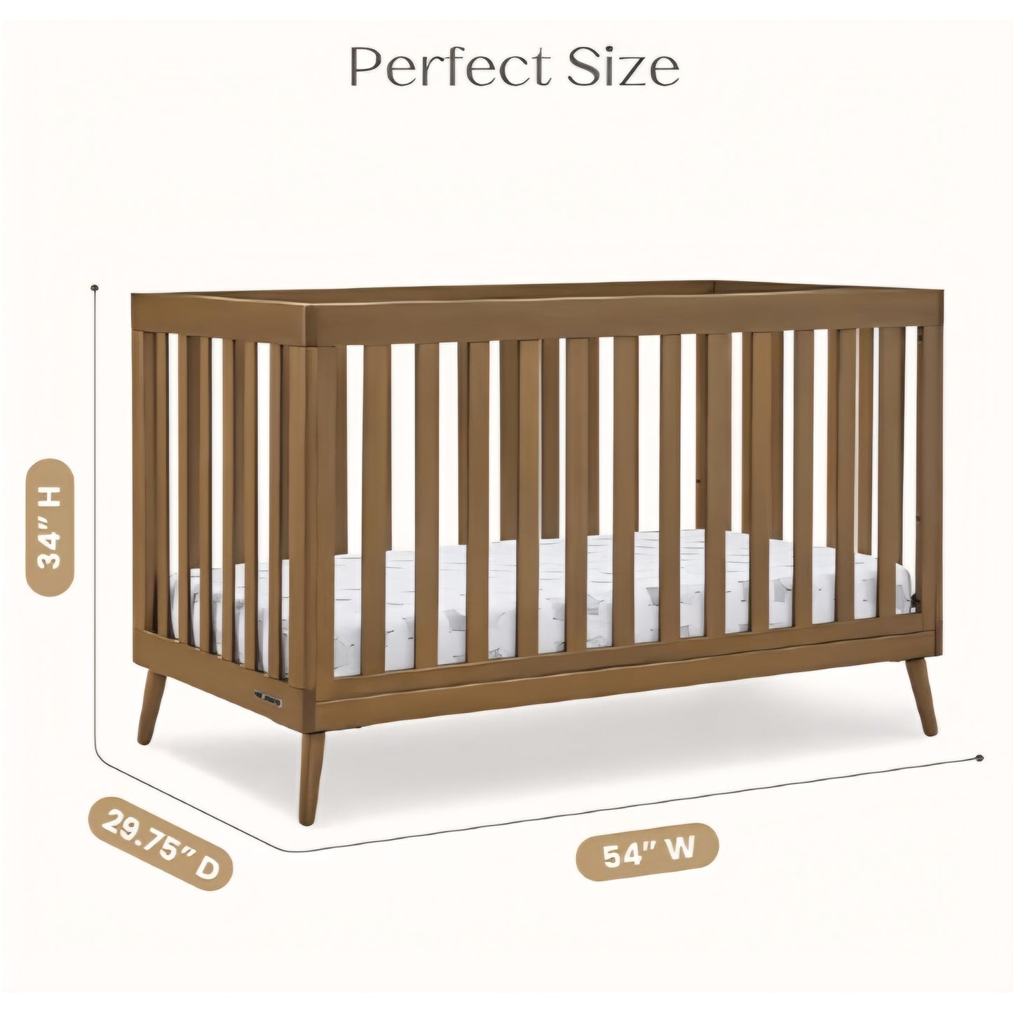 Delta Children Essex 4-in-1 Convertible Crib - Greenguard Gold Certified, Chestnut
