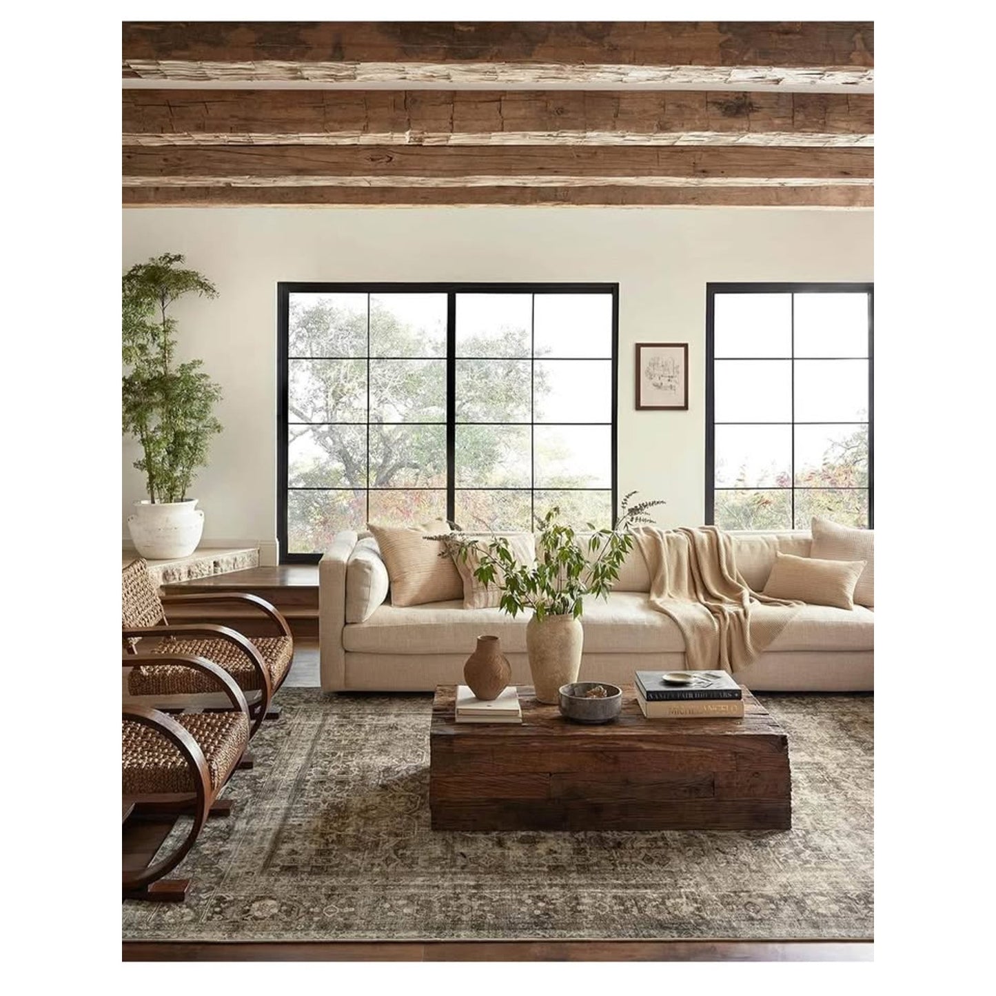 Loloi Magnolia Home by Joanna Gaines Sinclair Collection SIN-01 Pebble/Taupe 5'-0" x 7'-0", .25" Pil