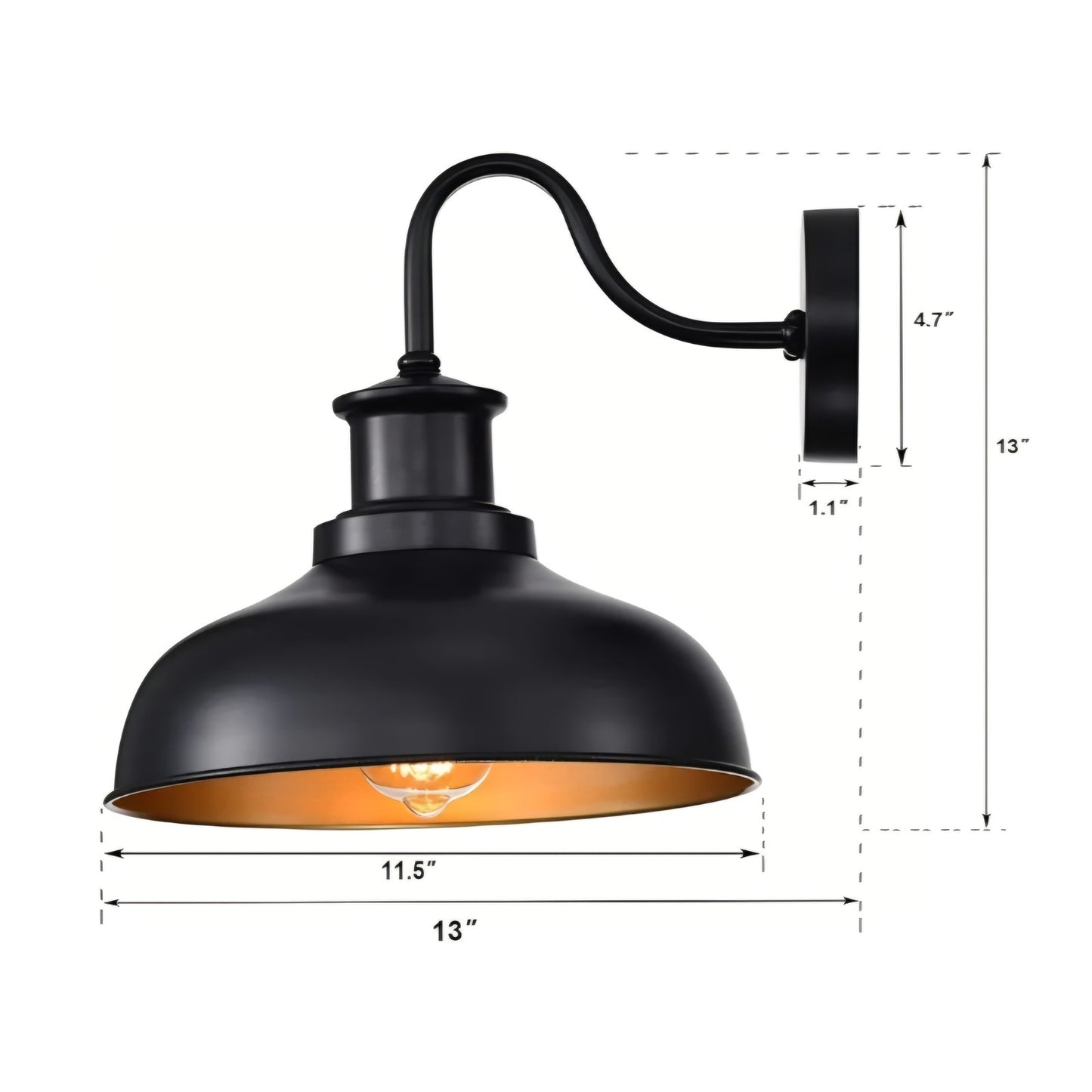Outdoor Gooseneck Barn Lights, Farmhouse Outdoor Wall Sconces, Rustic Exterior Wall Mount Lights,